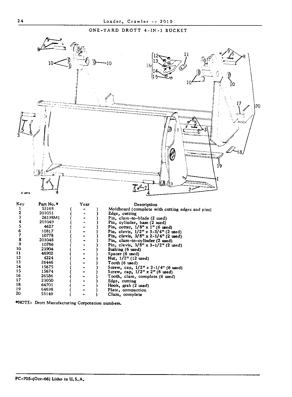 Bucket, Drott One-Yard