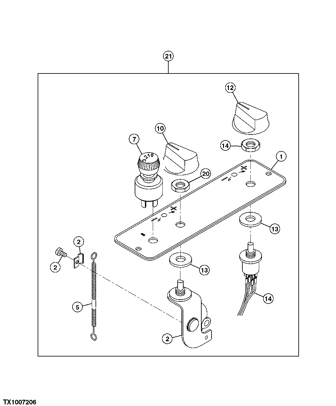 CONTROLS (CAB HEATER WITH AIR CONDITIONING) (S.N. 007909-)