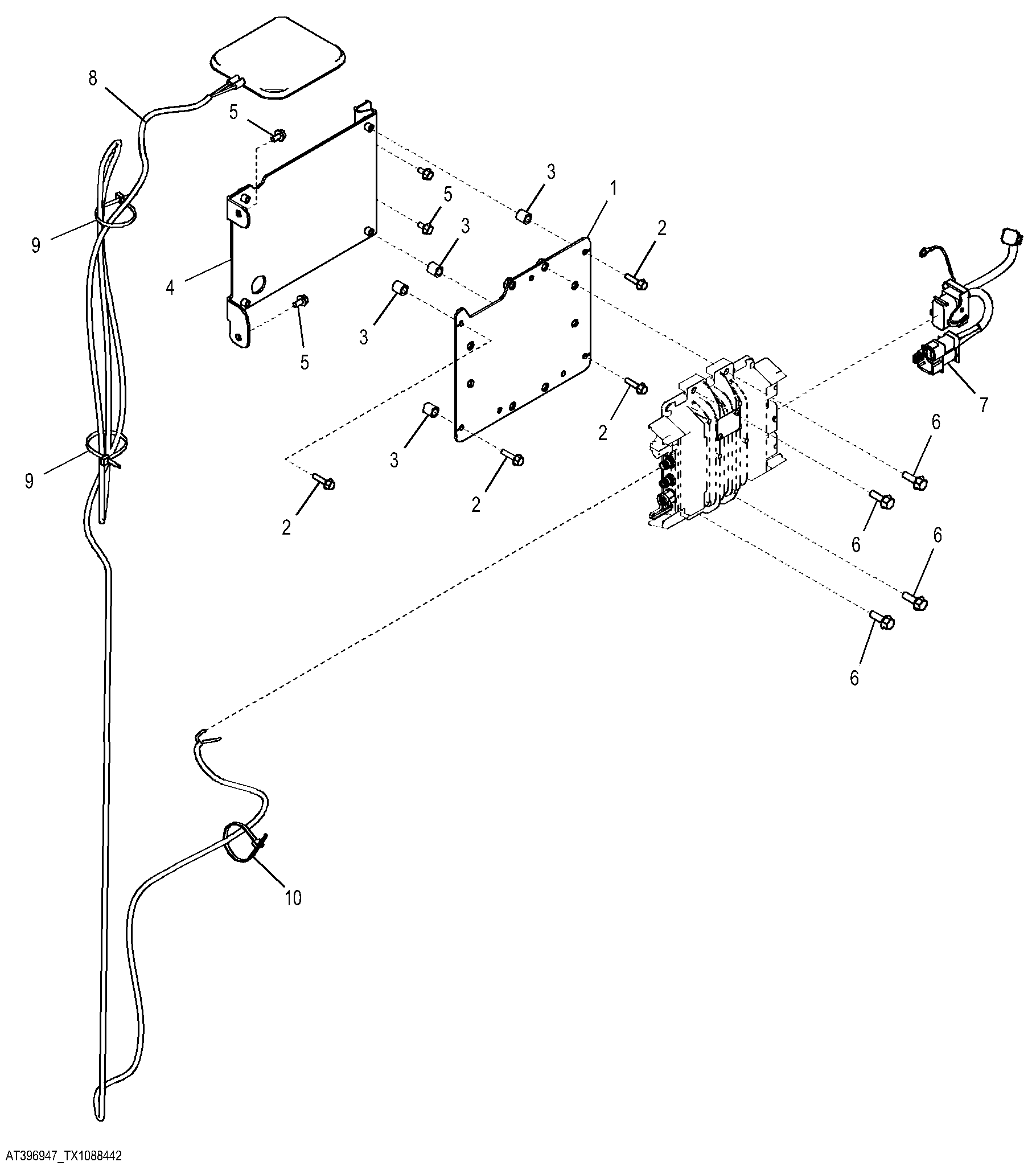 JDLink™ Modular Telematics Gateway (MTG) Controller Mounting and Antenna, 3G (634722 - )