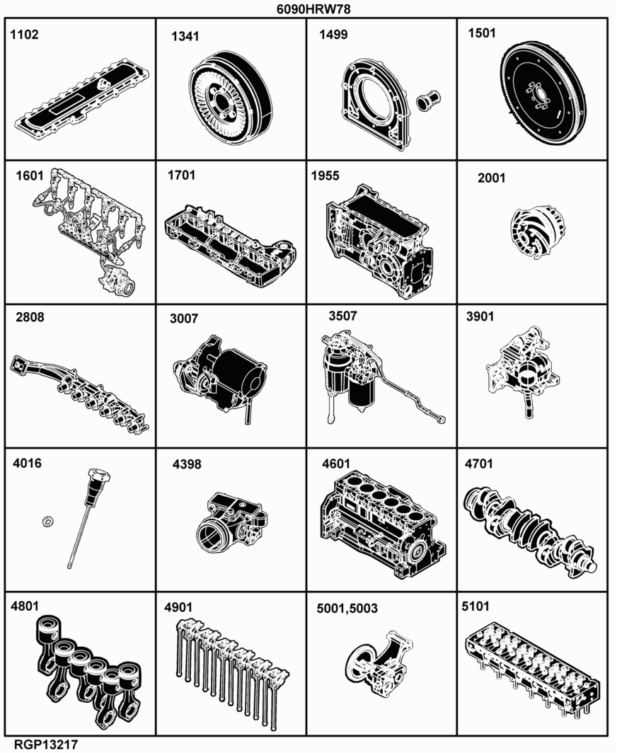 27 Engine 6090HRW78, 6090HRW86-RE541042-RE541050