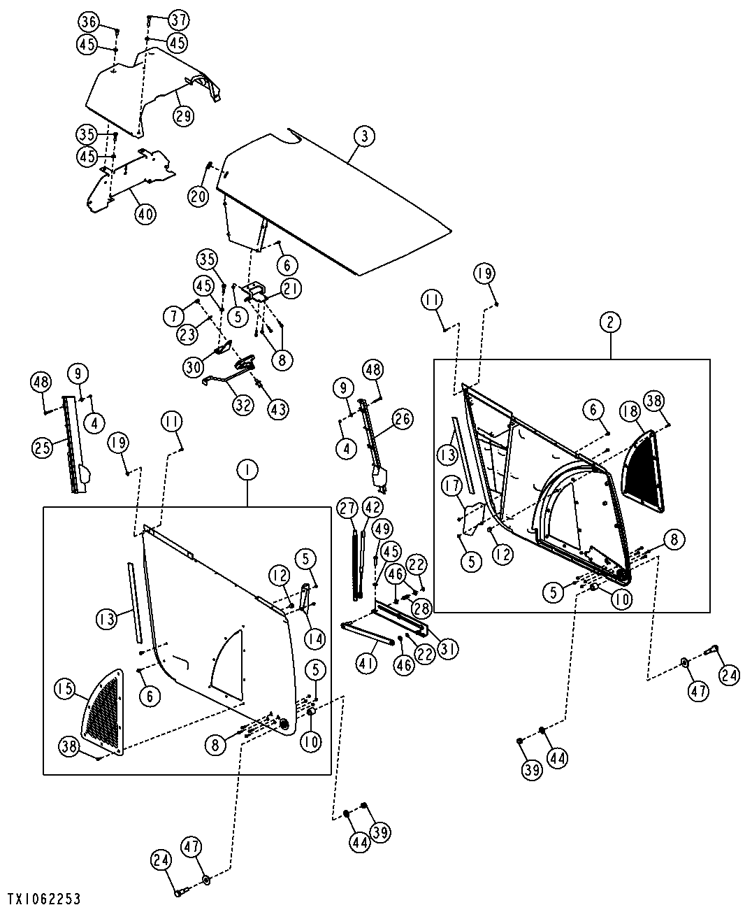 Hood and Side Panels (Engine 4045HT054, 4045HL287, 4045HL288)
