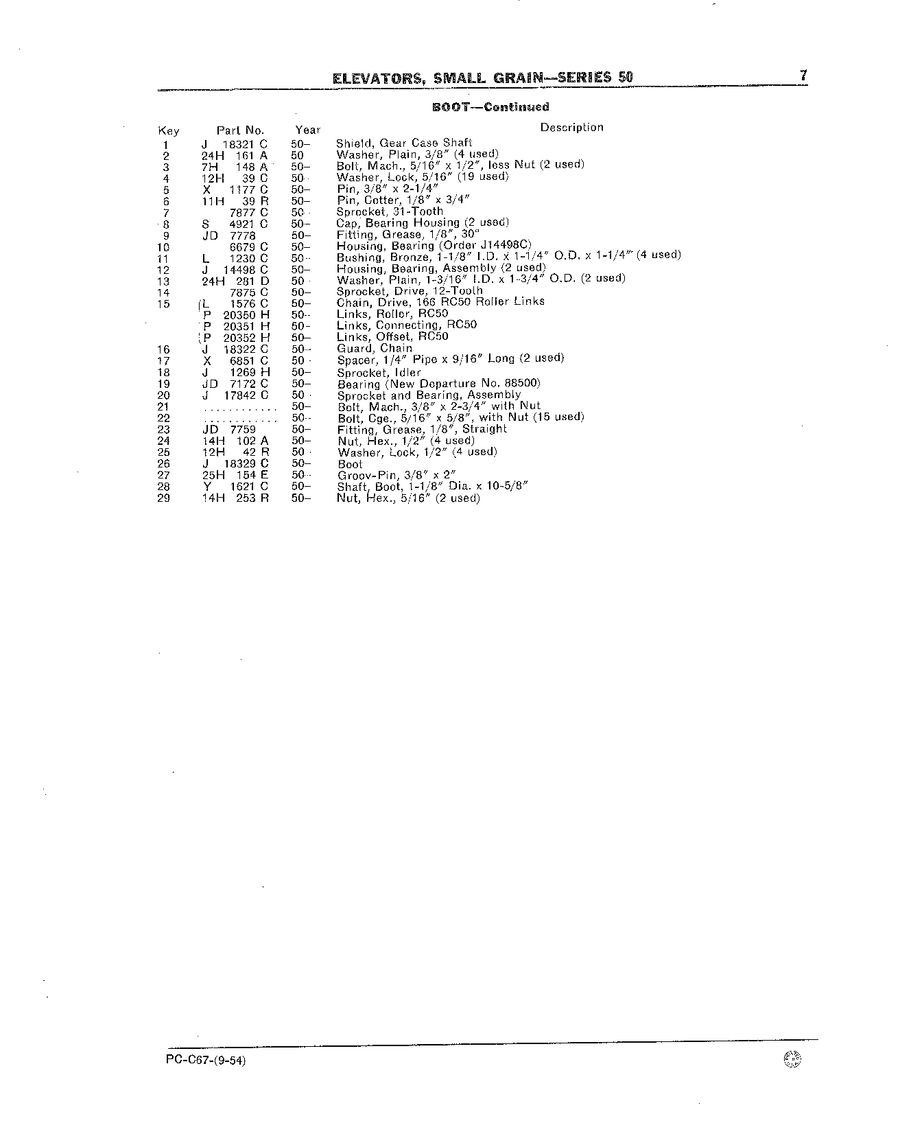 Elevators, Small Grain - Series 50 Boot (Continued)