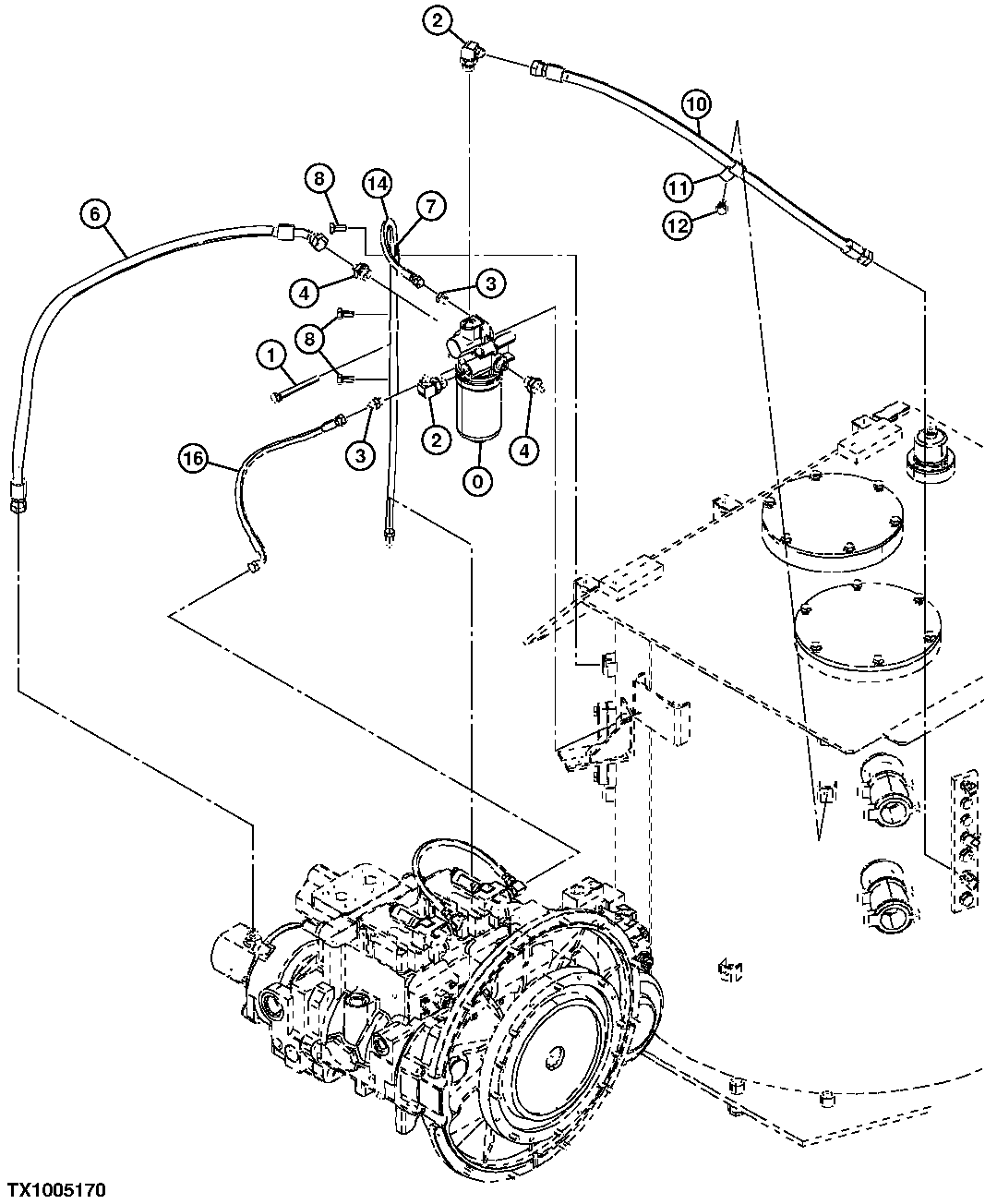 Pilot Lines (Hydraulic Tank To Filter and Pump)