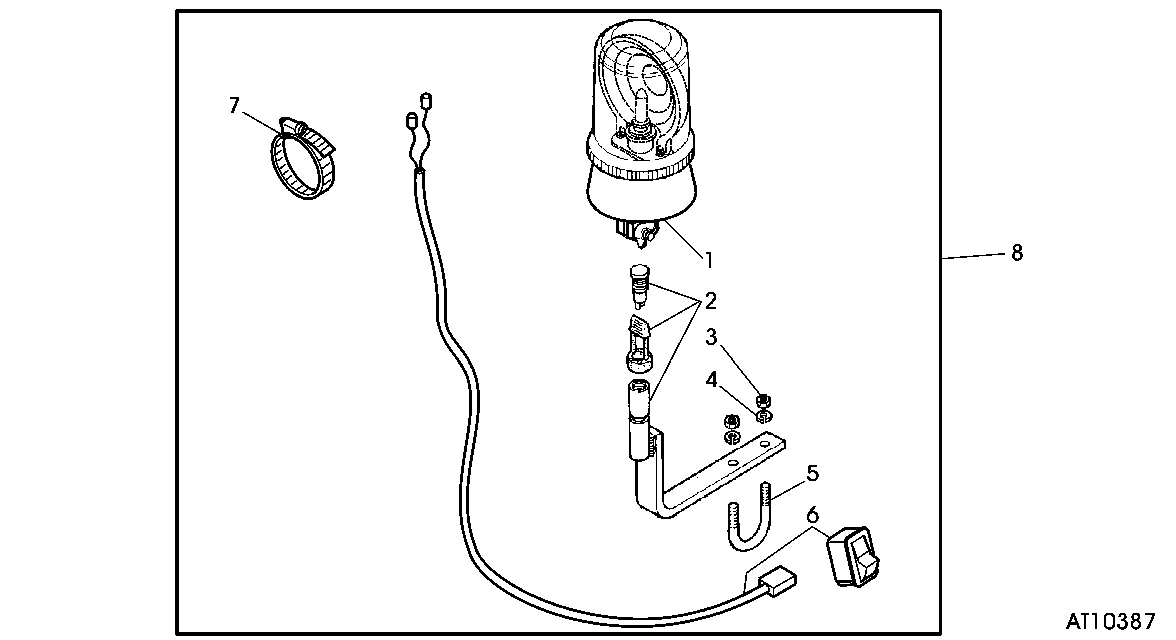 BEACON LIGHT (FIELD INSTALLATION KIT - 4-POST ROLL GUARD)