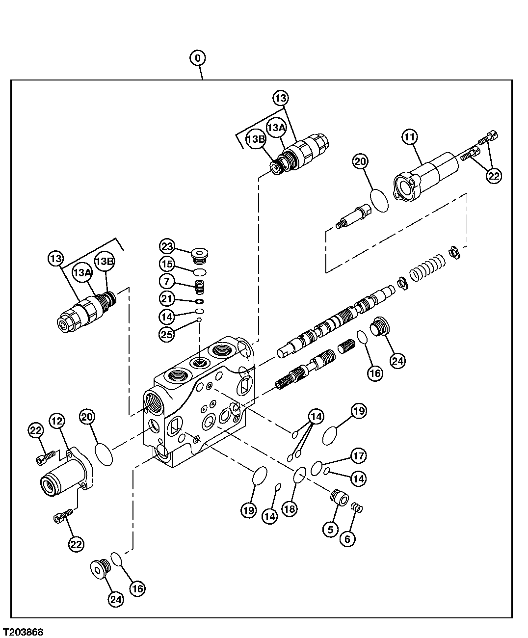 MAIN CONTROL VALVE COMPONENTS - ARM SECTION