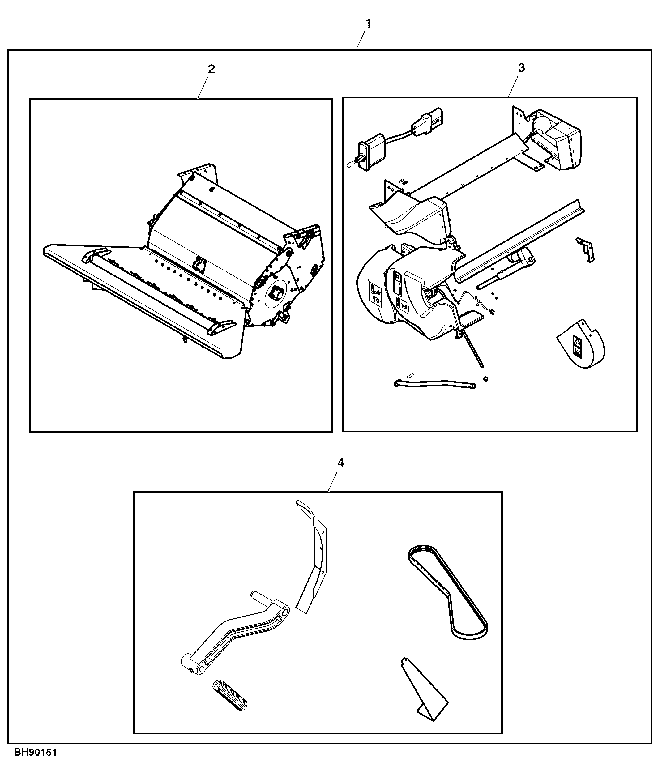 Spreader To Wingblade Chopper W/ 12 Vane Tailboard and Drives, Attachment