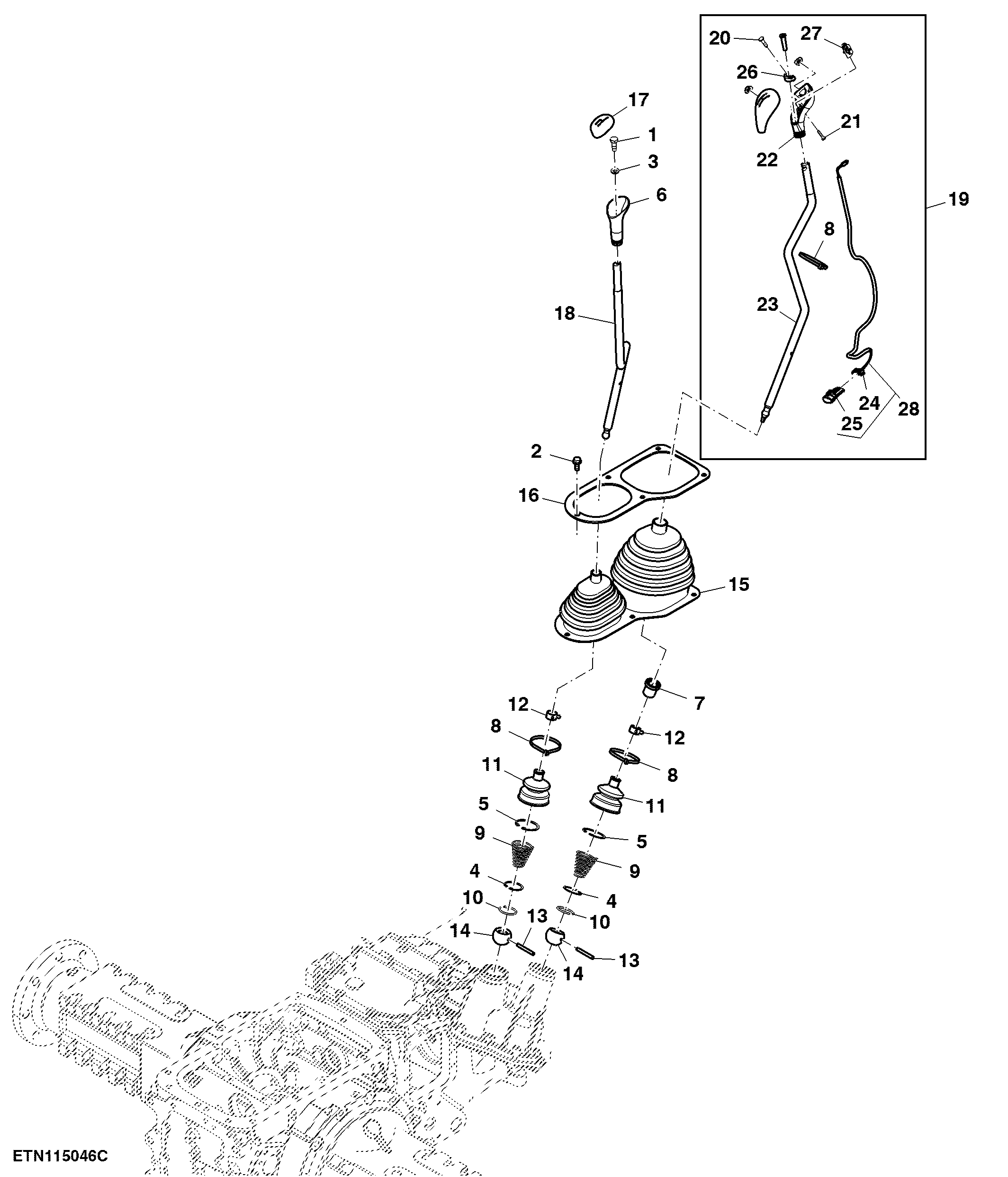 Gear and Range Shift Levers, PowrReverser™ Plus