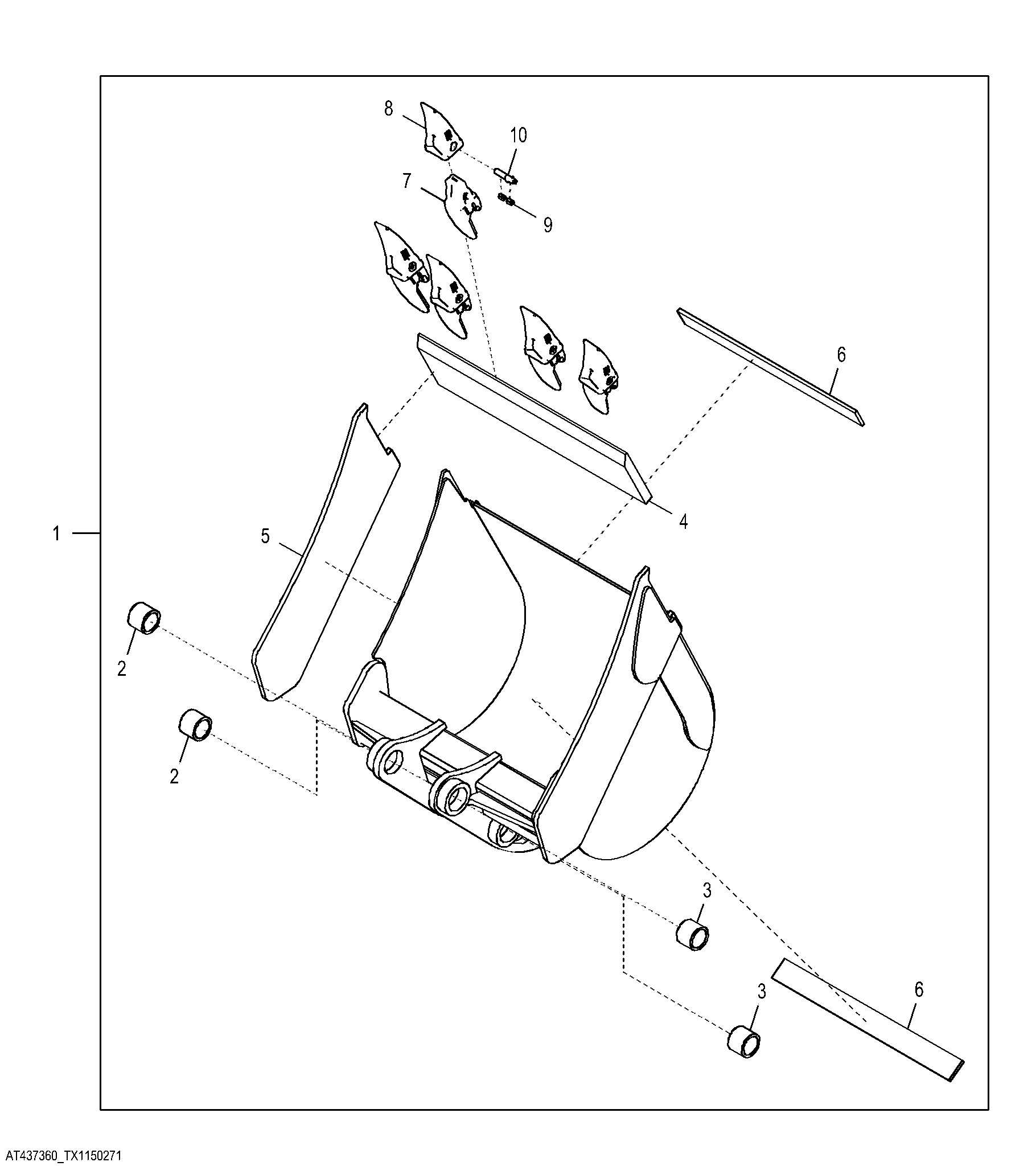 Severe Duty Bucket with TK Teeth 914.40 mm (36.00 in) 0.510 m³ (18.00 ft³)