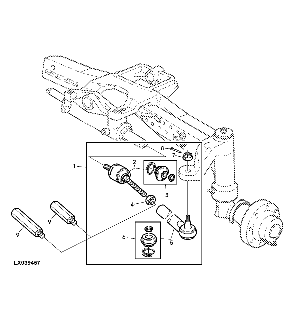 FRONT AXLE W/O TRACTION - TIE RODS AND EXTENSION