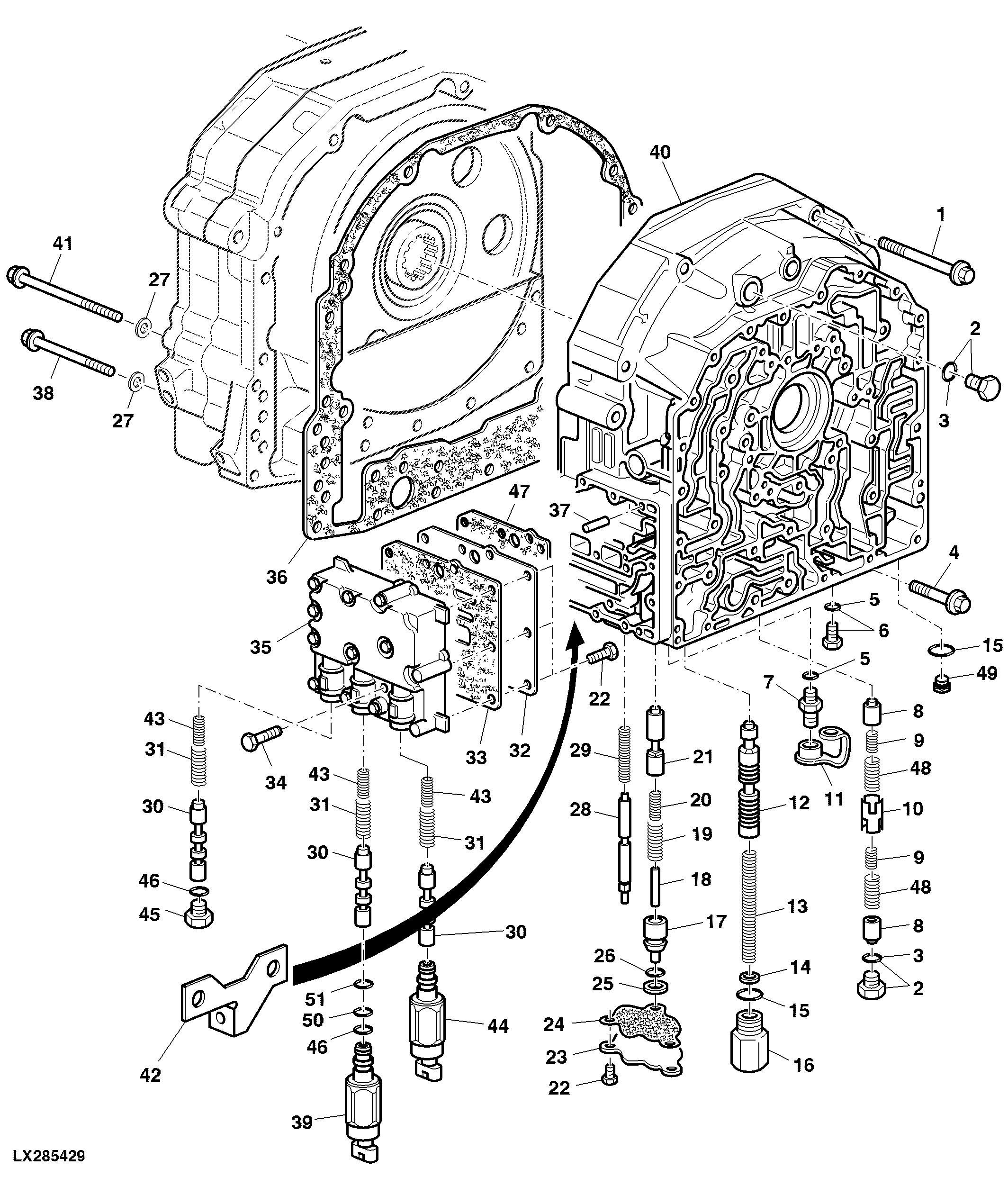 TRANSMISSION FRONT COVER (WITH ELECTR. REVERSER CONTROL)