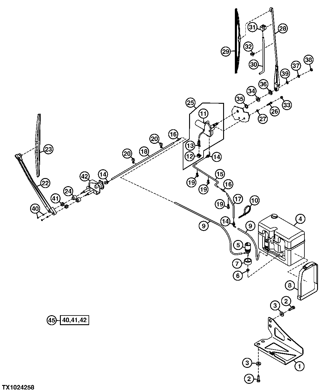 Window Washer Reservoir, Wipers, Hoses, and Fittings