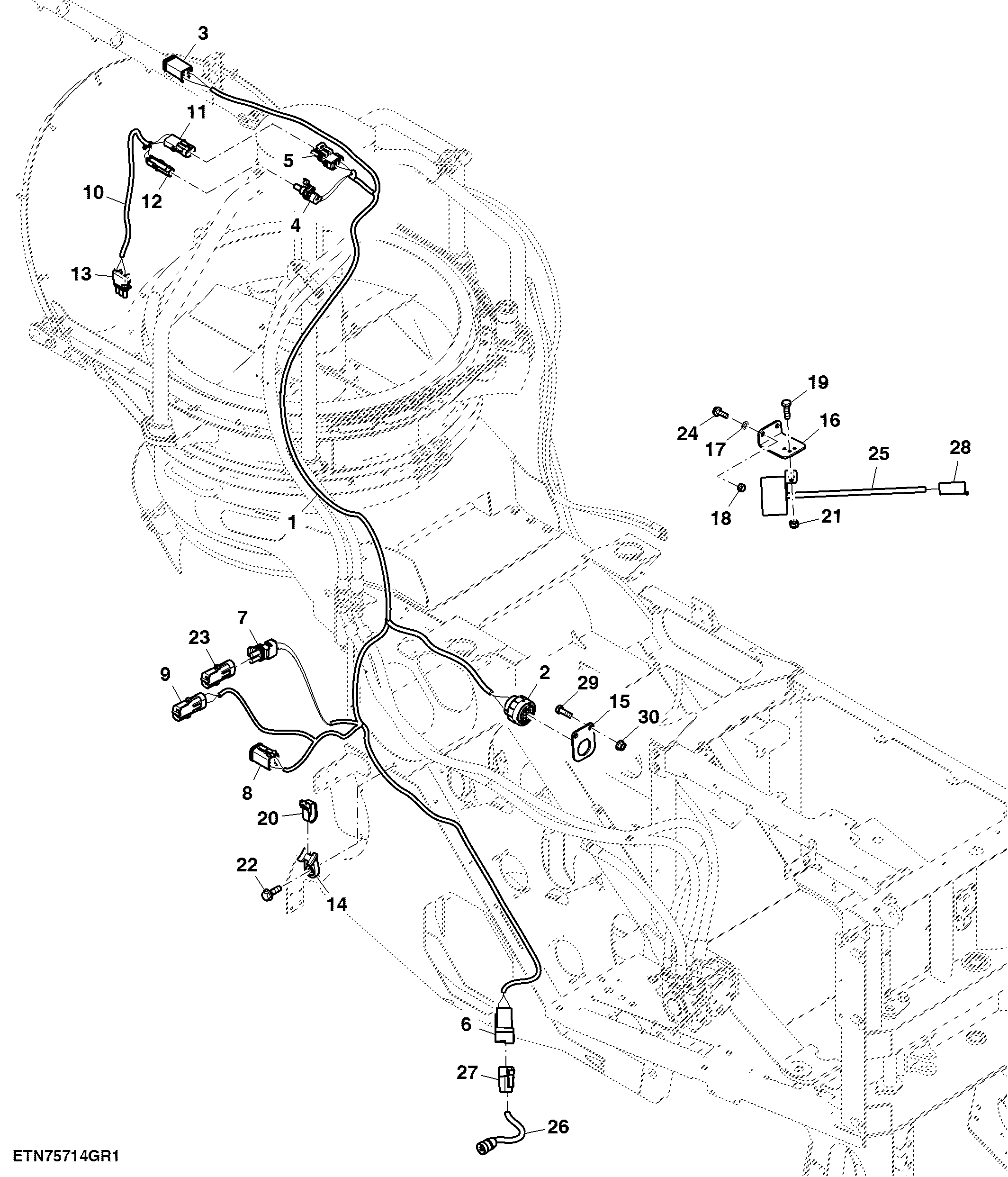 Rear Frame and Primary Extractor Jumper Wiring Harness