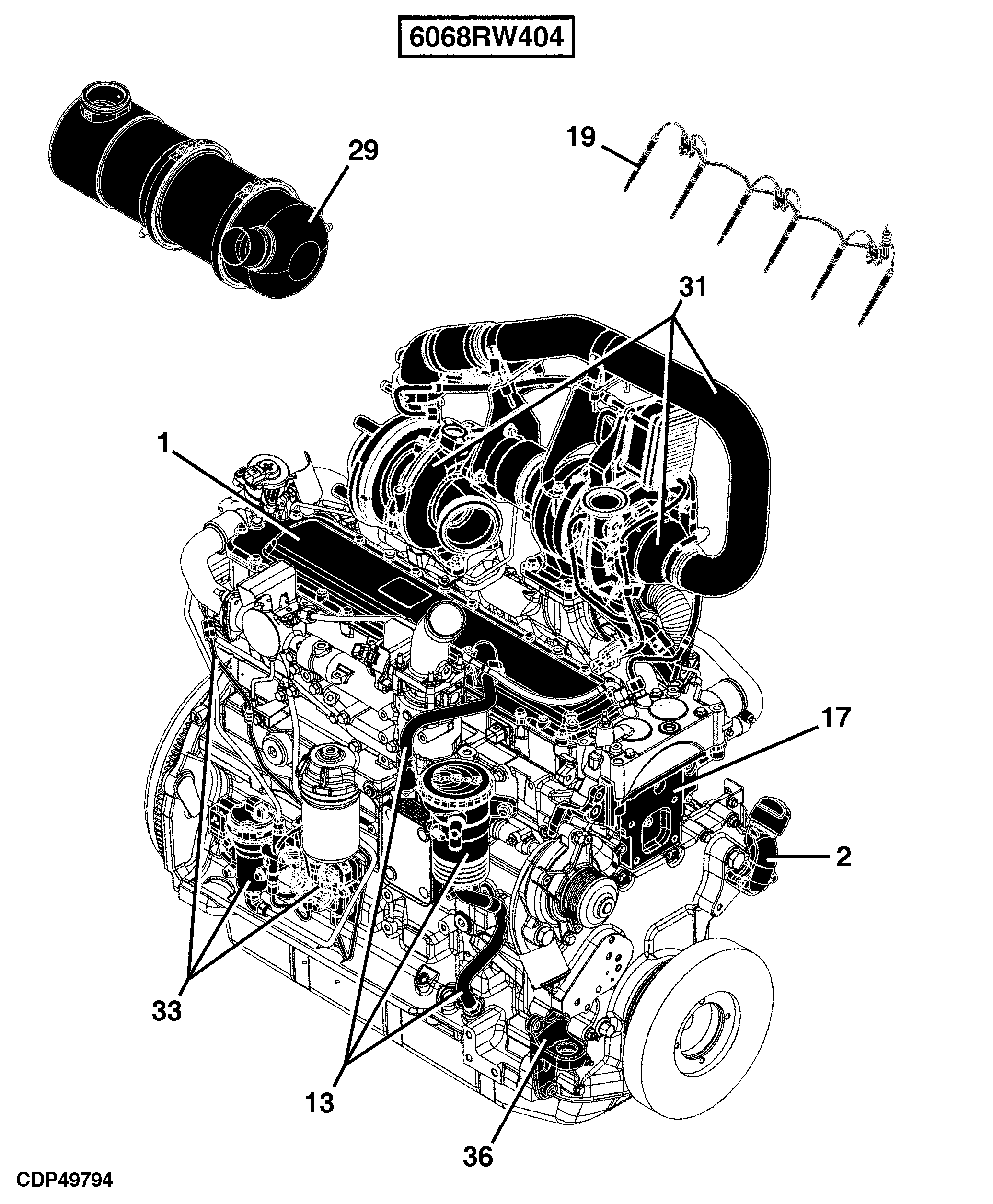 20 Engine 6068RW404-RE542841-RE572125-ETN80286-ETN80287-ETN80288-ETN80289-ETN80290-ETN80291-ETN80292-ETN120541-ETN120544-ETN120545-ETN120547-ETN118828