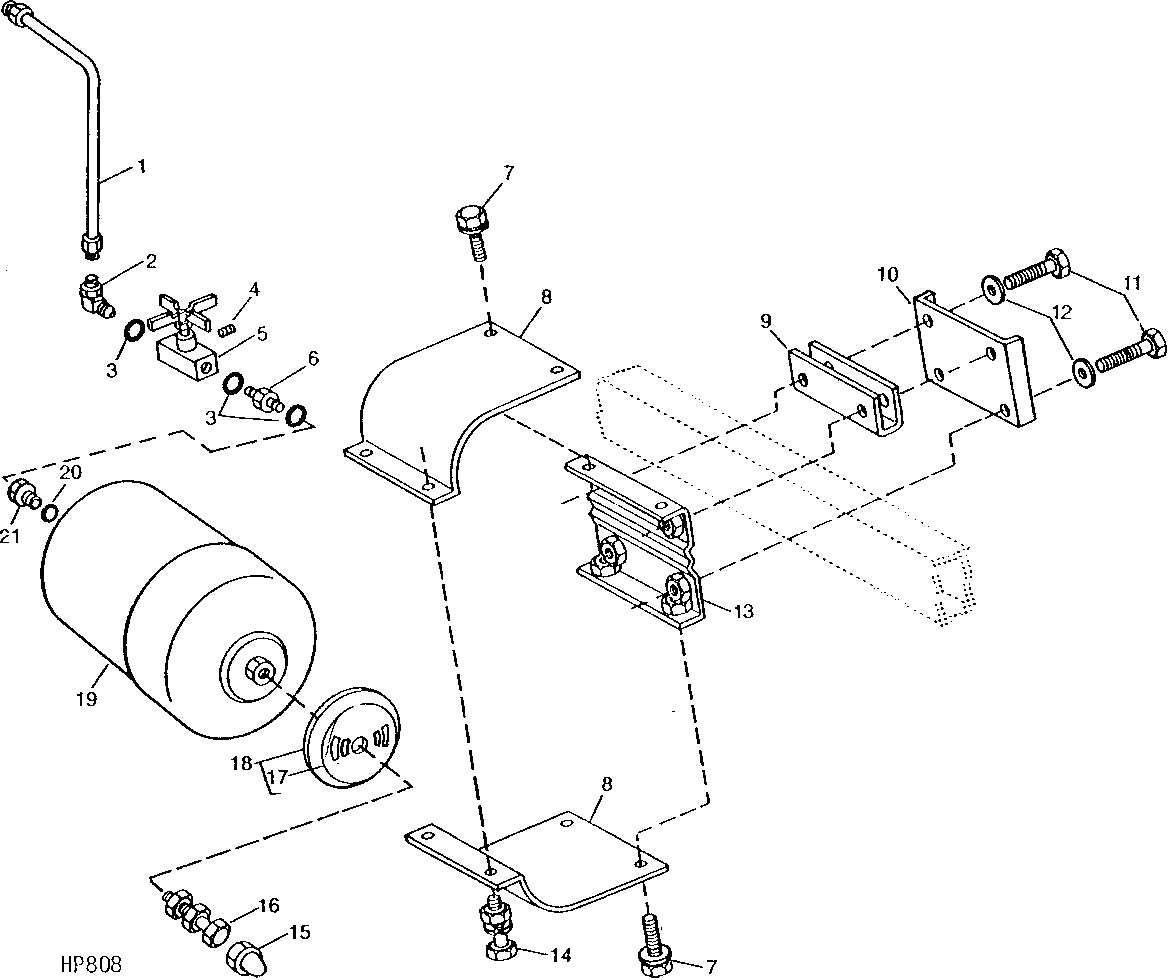 ACCUMULATOR, PRESSURE CONTROL VALVE, AND MOUNTING BRACKET