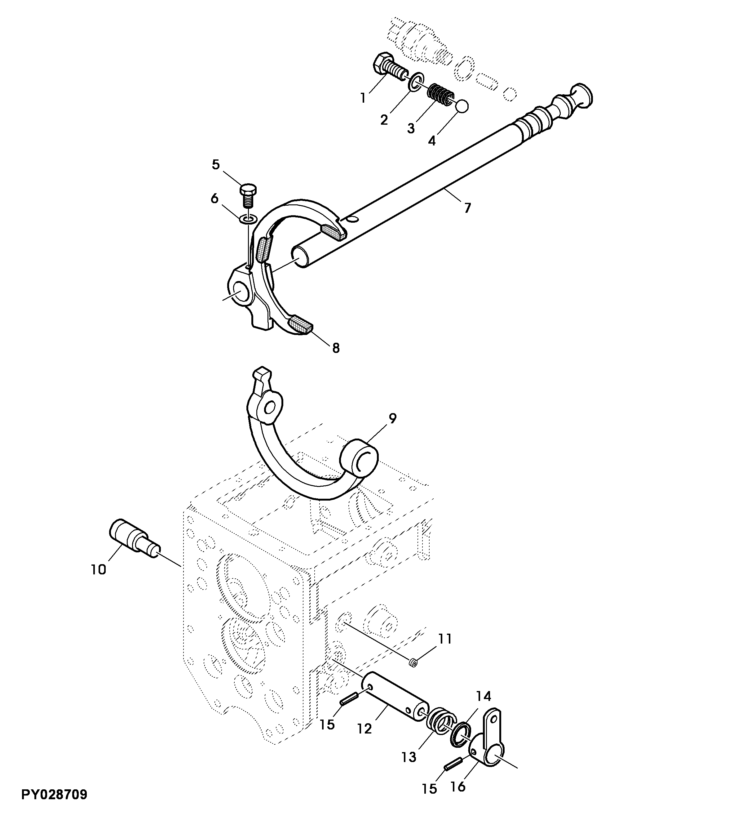 REVERSER INNER CONTROLS (NOT FOR 24/12 SPEED TRANSMISSION)