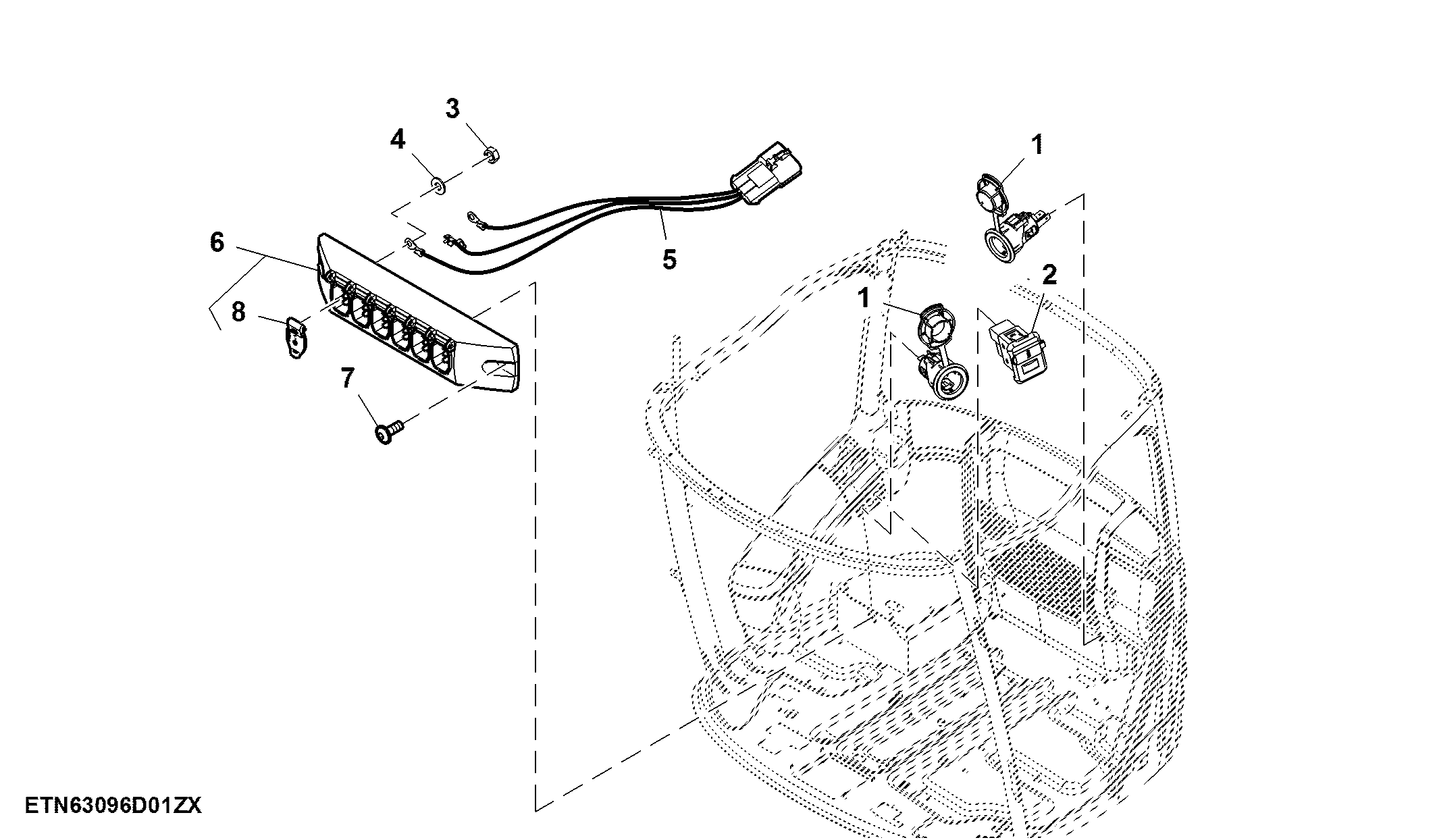 Cab Socket Outlet W/ Auxiliary for Deluxe Cab