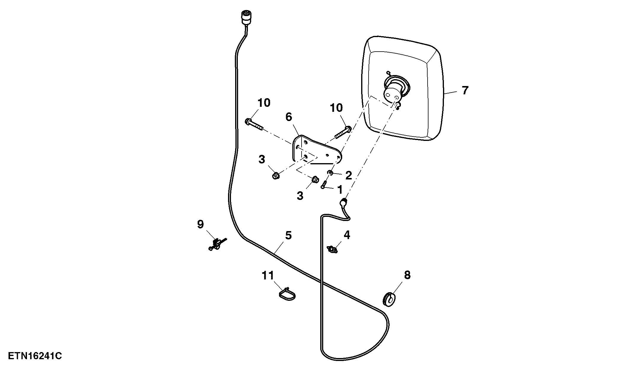 Fixed External Mirror, Power, LH ( - 919000)