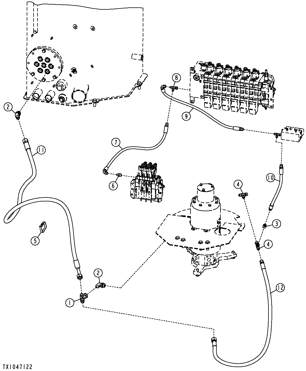 PUMP / SWING DRIVE DRAIN LINES (SN 139730-)