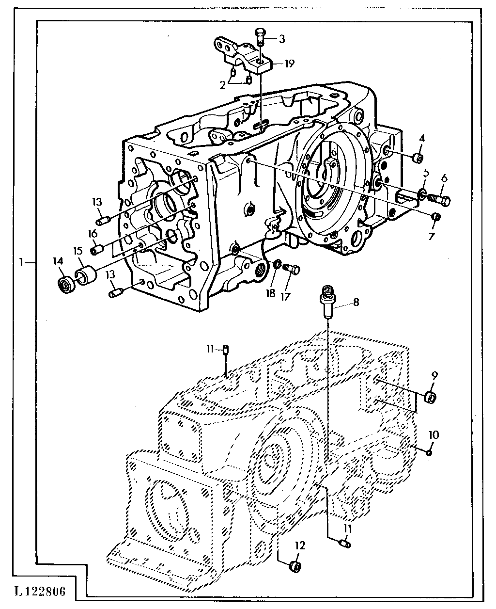 TRANSMISSION CASE/SYNCHRO. TRANSMISSION (W/INCREASED LIFT AND HANDSHIFT PTO)