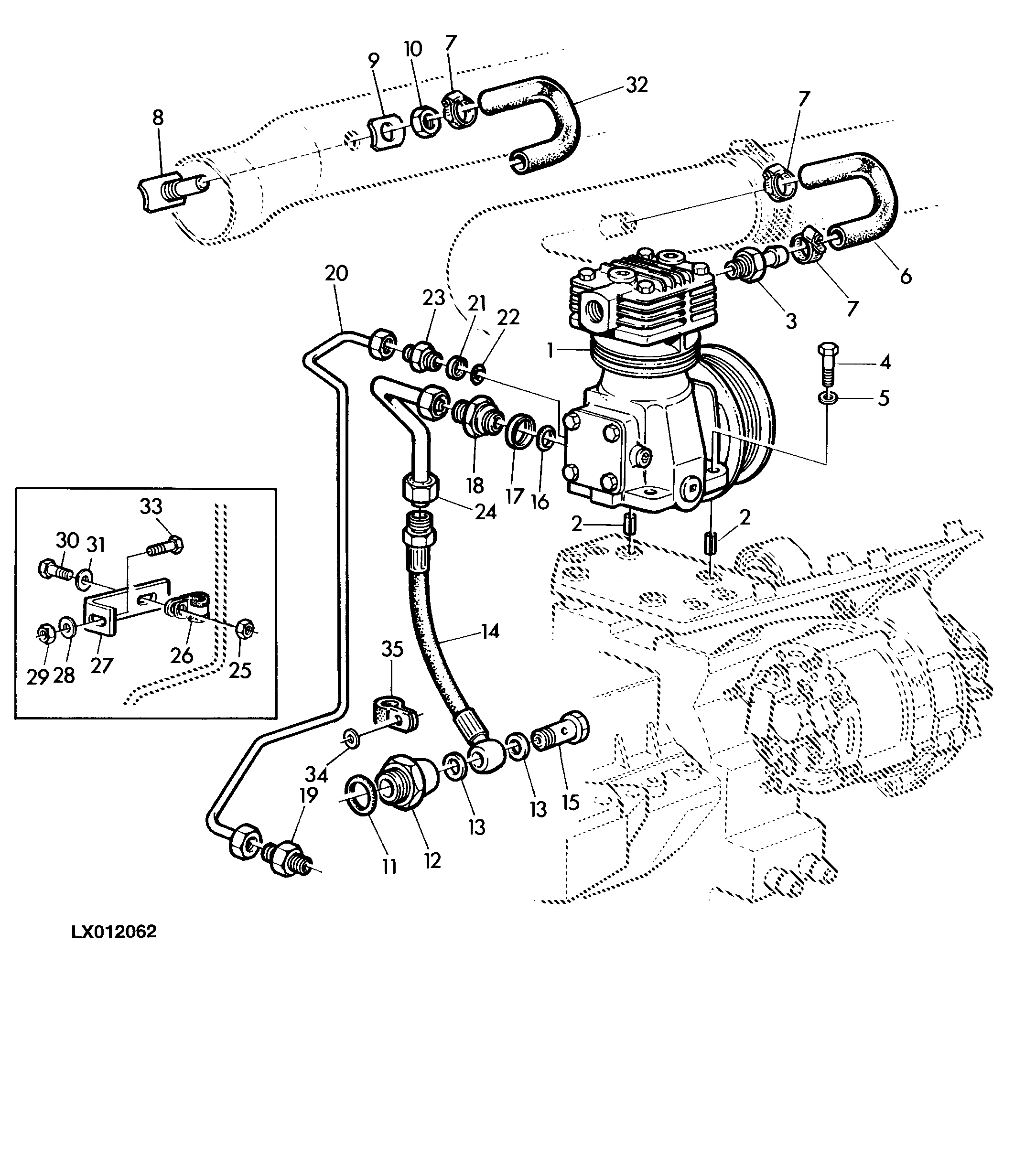AIR COMPRESSOR INSTALLATION, TRAILER AIR BRAKE