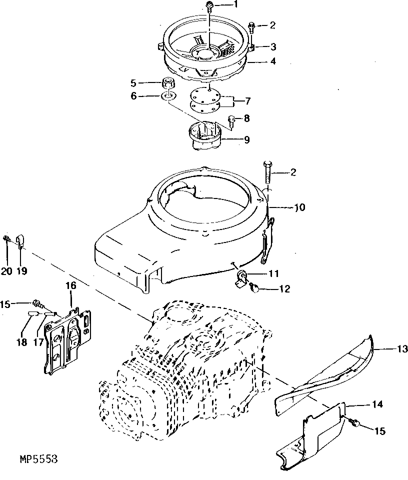 FLYWHEEL SCREEN BLOWER HOUSING AND ENGINE SHROUDS