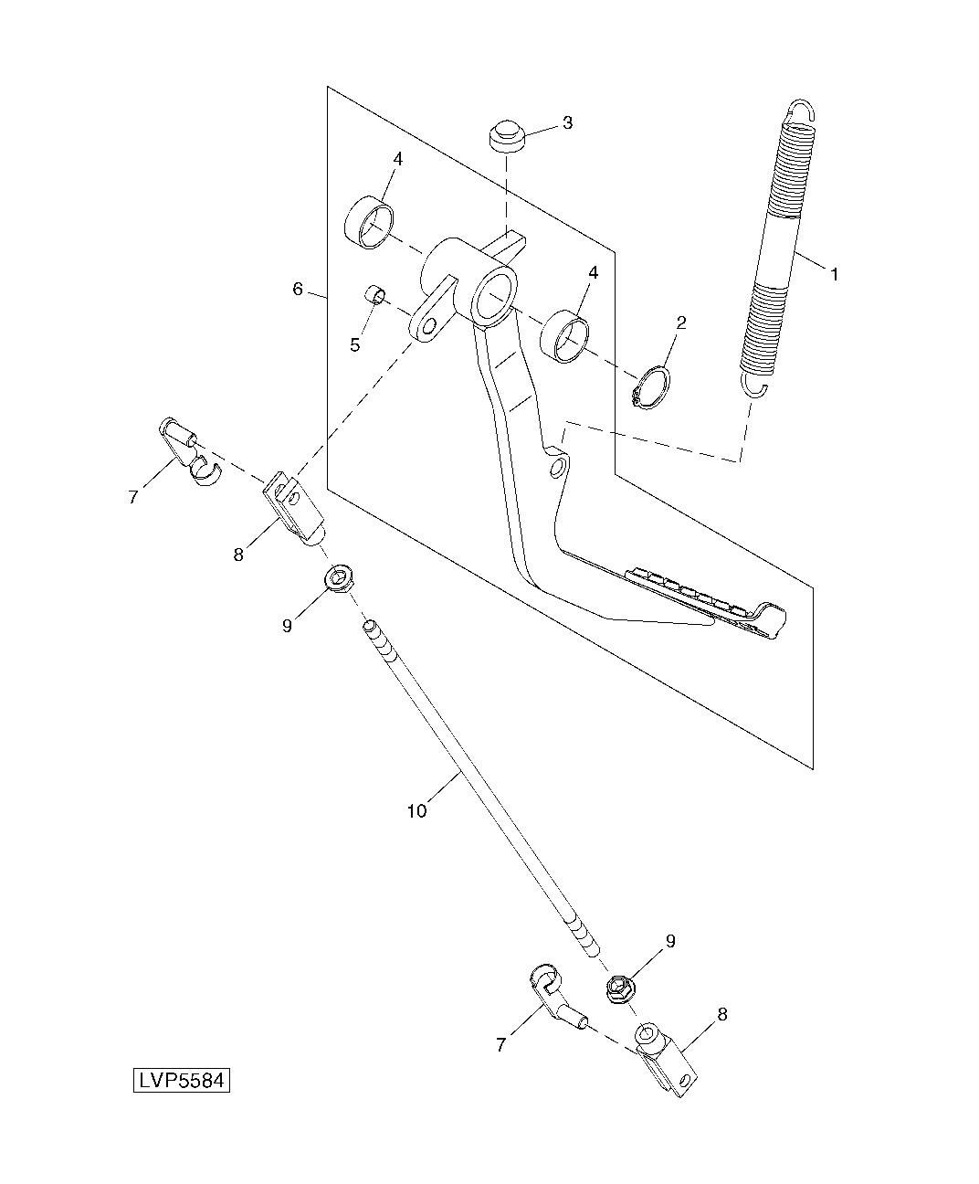 CLUTCH PEDAL AND LINKAGE (SYNCSHUTTLE™ TRANSMISSION) (STRADDLE MOUNT)