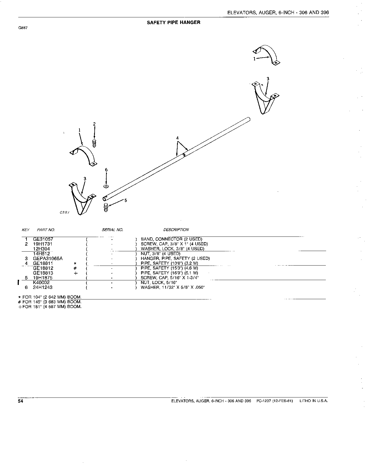 HANGER, PIPE, SAFETY