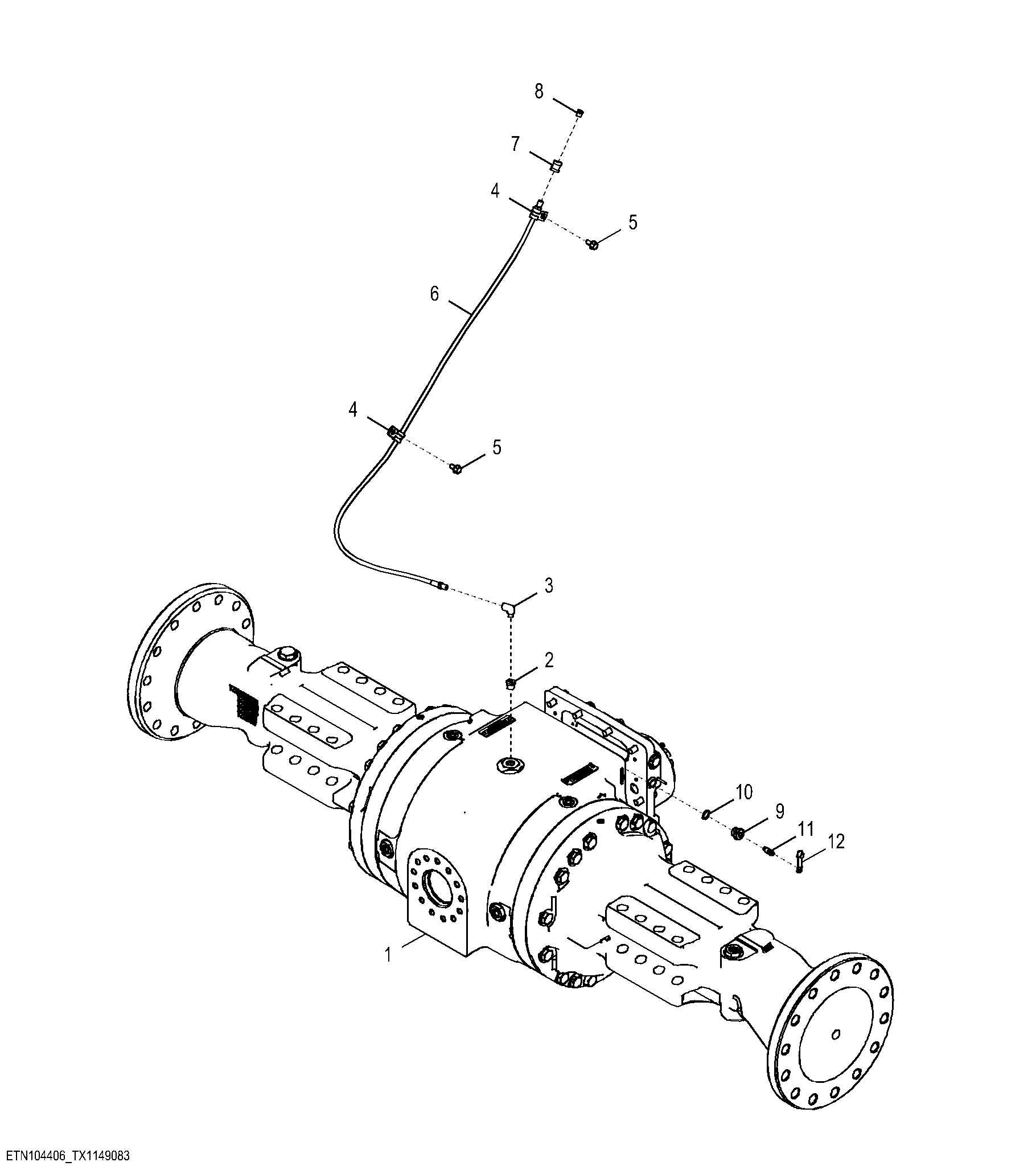 Front Axle with Hydraulic Locking Differential