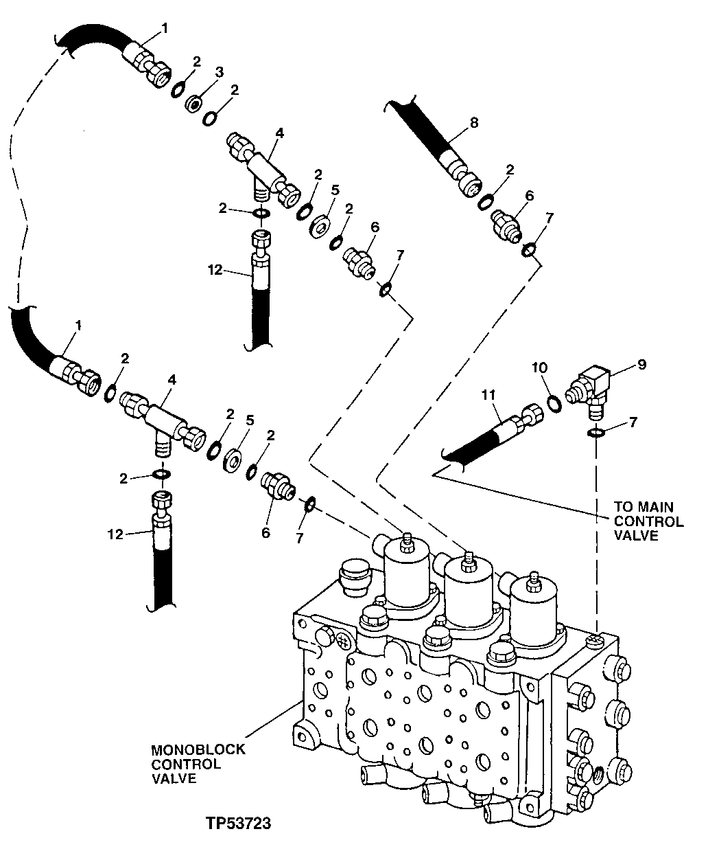 MONOBLOCK VALVE HYDRAULICS (UPPER) (556936 - )
