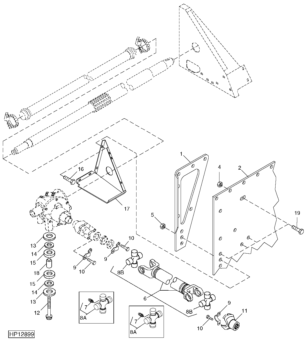 PRIMARY COUNTERSHAFT SUPPORTS AND GEARCASE MOUNTING