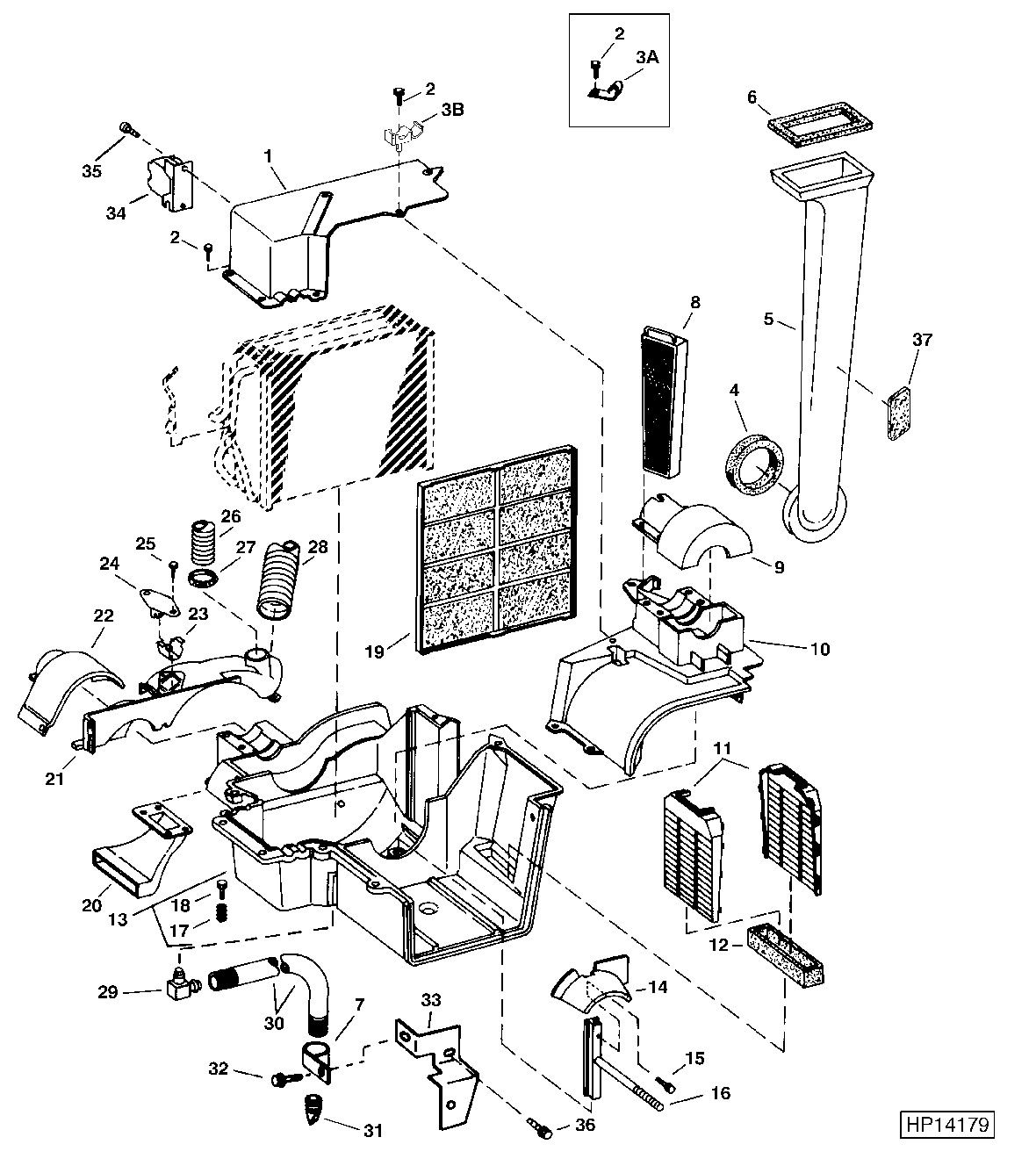 AIR CONDITIONING AND HEATER HOUSING AND FILTERS