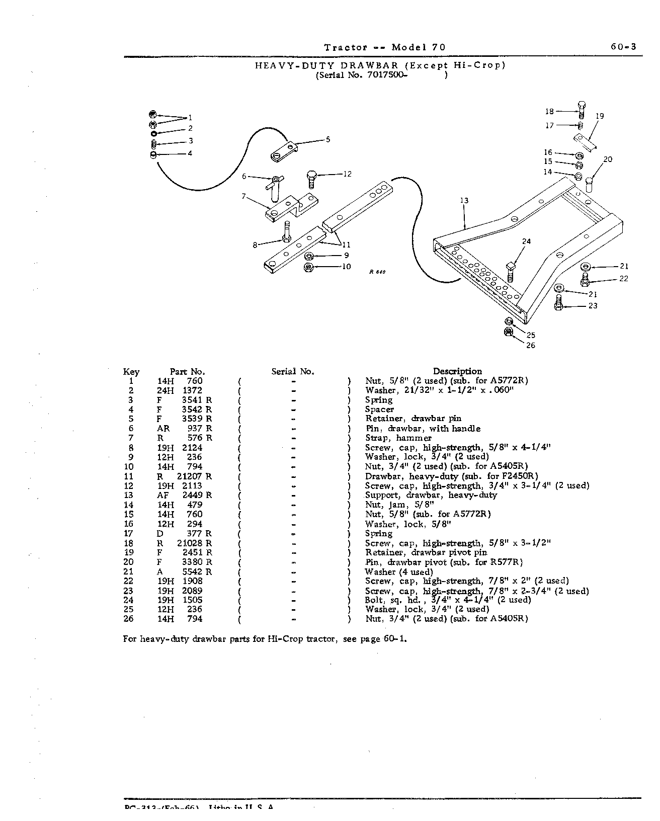 Section 60-Drawbar and Seat (Continued)