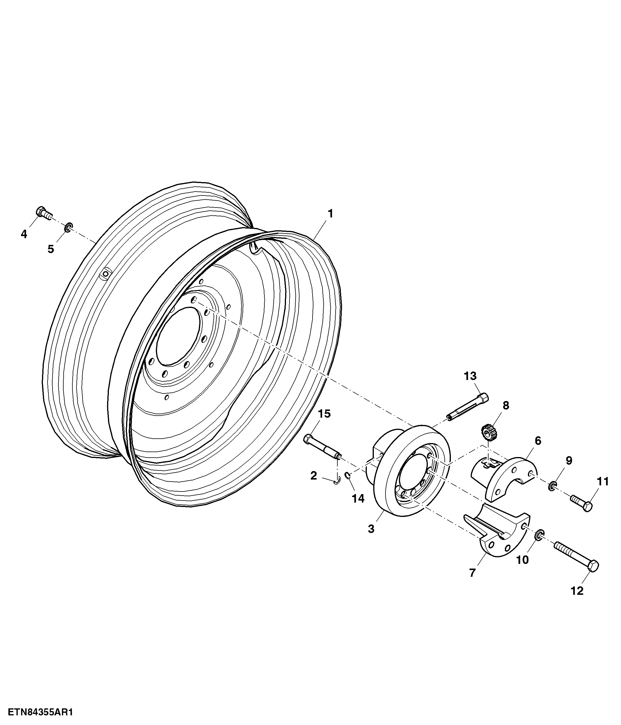 Rear Wheels, 2 Position Fixed, DW15LX38, 275 Bolt Circle Diameter