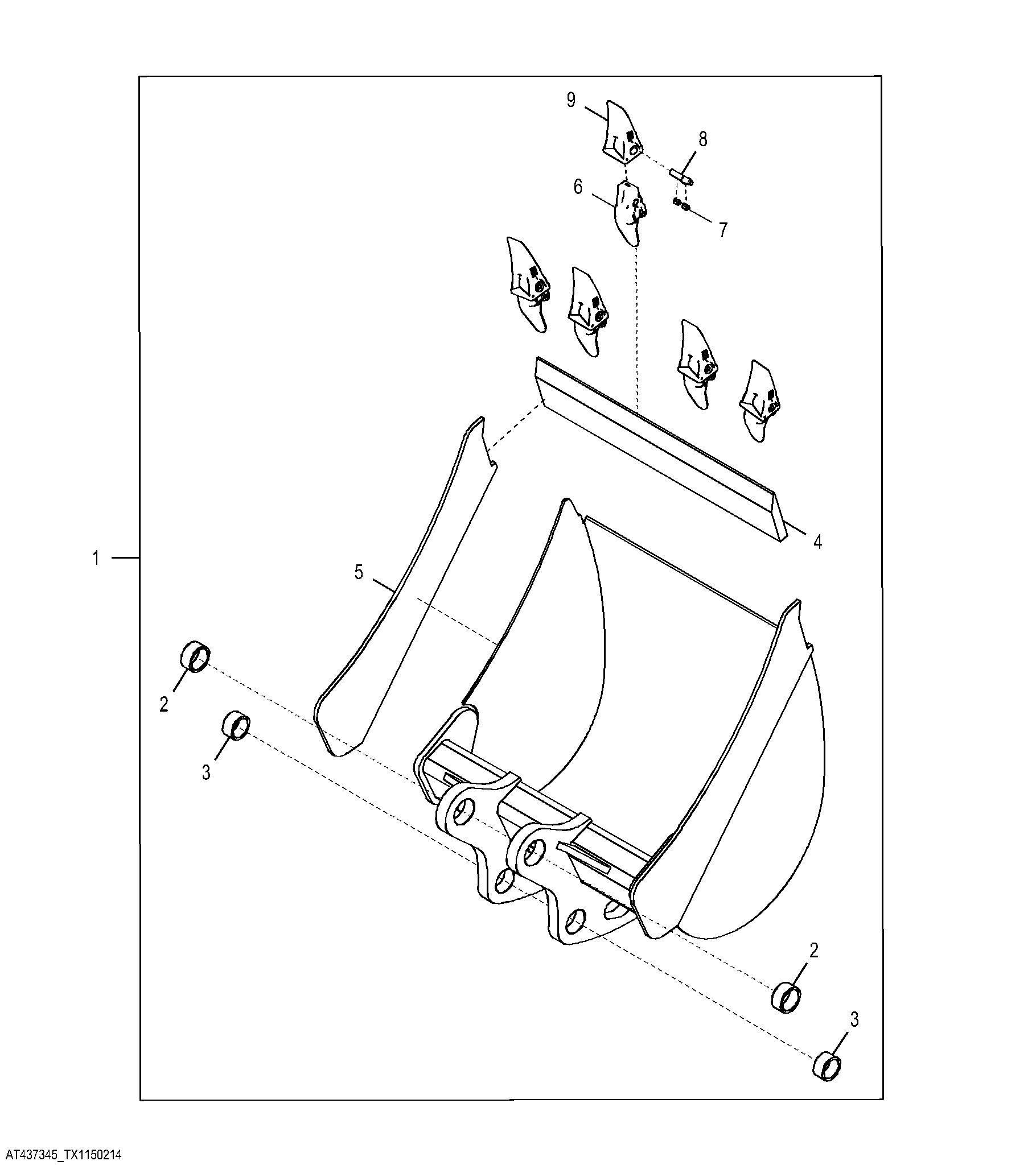 Heavy Duty Bucket with TK Teeth 76.20 cm (30.00 in) 0.283 m³ (10.00 ft³)