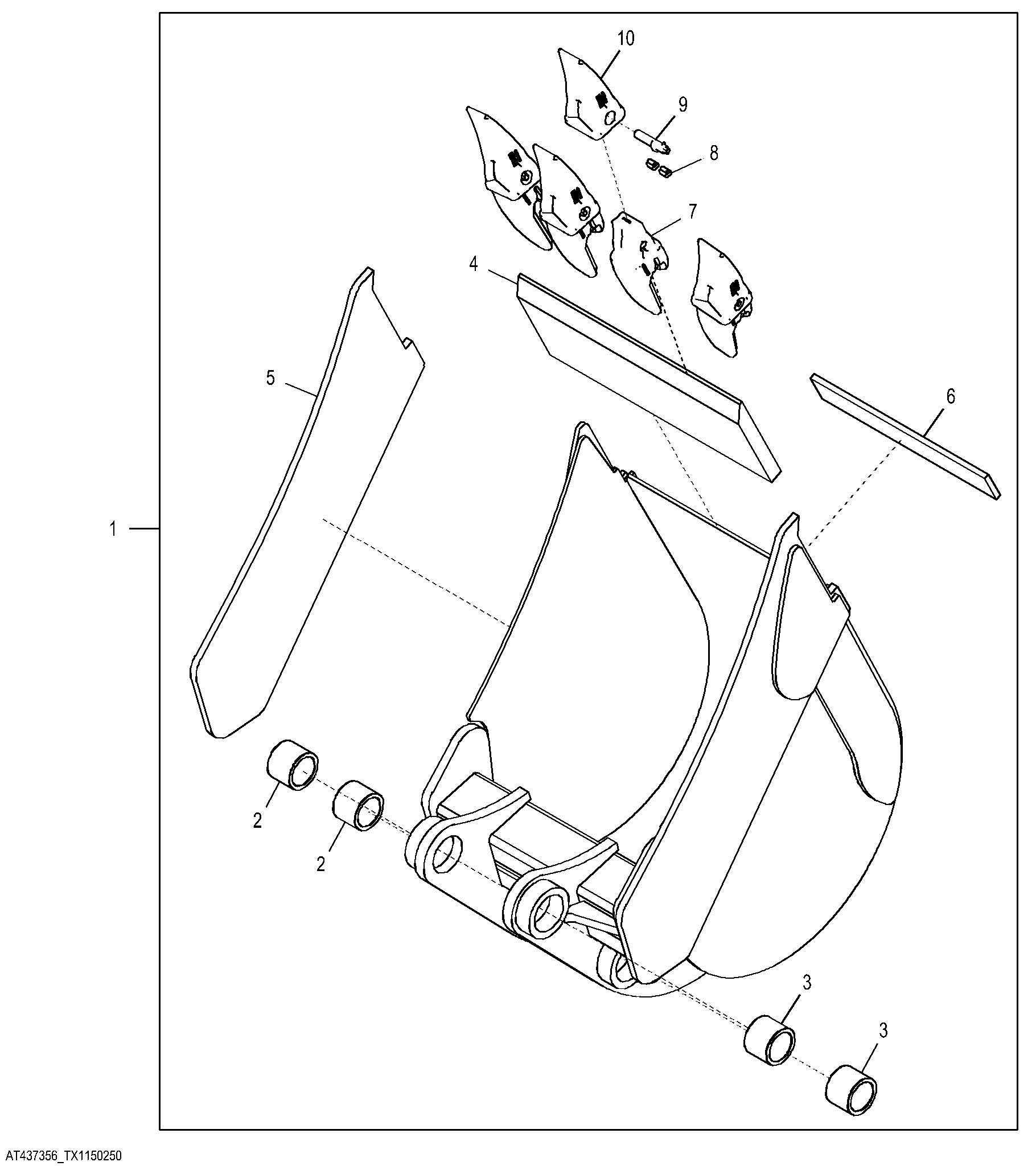 Severe Duty Bucket with TK Teeth 60.96 cm (24.00 in) 0.311 m³ (11.00 ft³)
