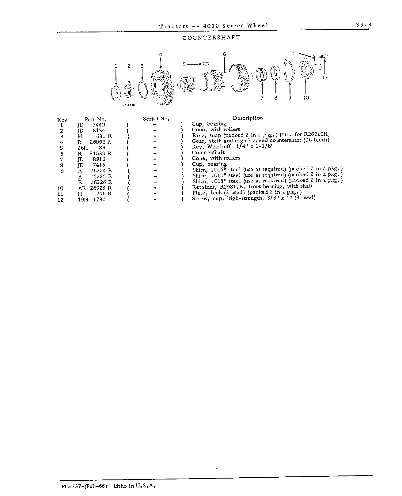 Countershaft, transmission
