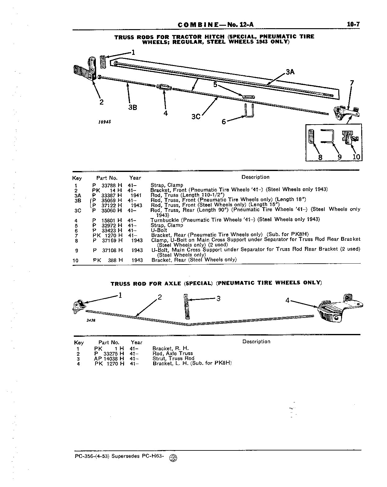 Section 10-Tractor Hitch, Axle Frame, and Wheels (Continued)