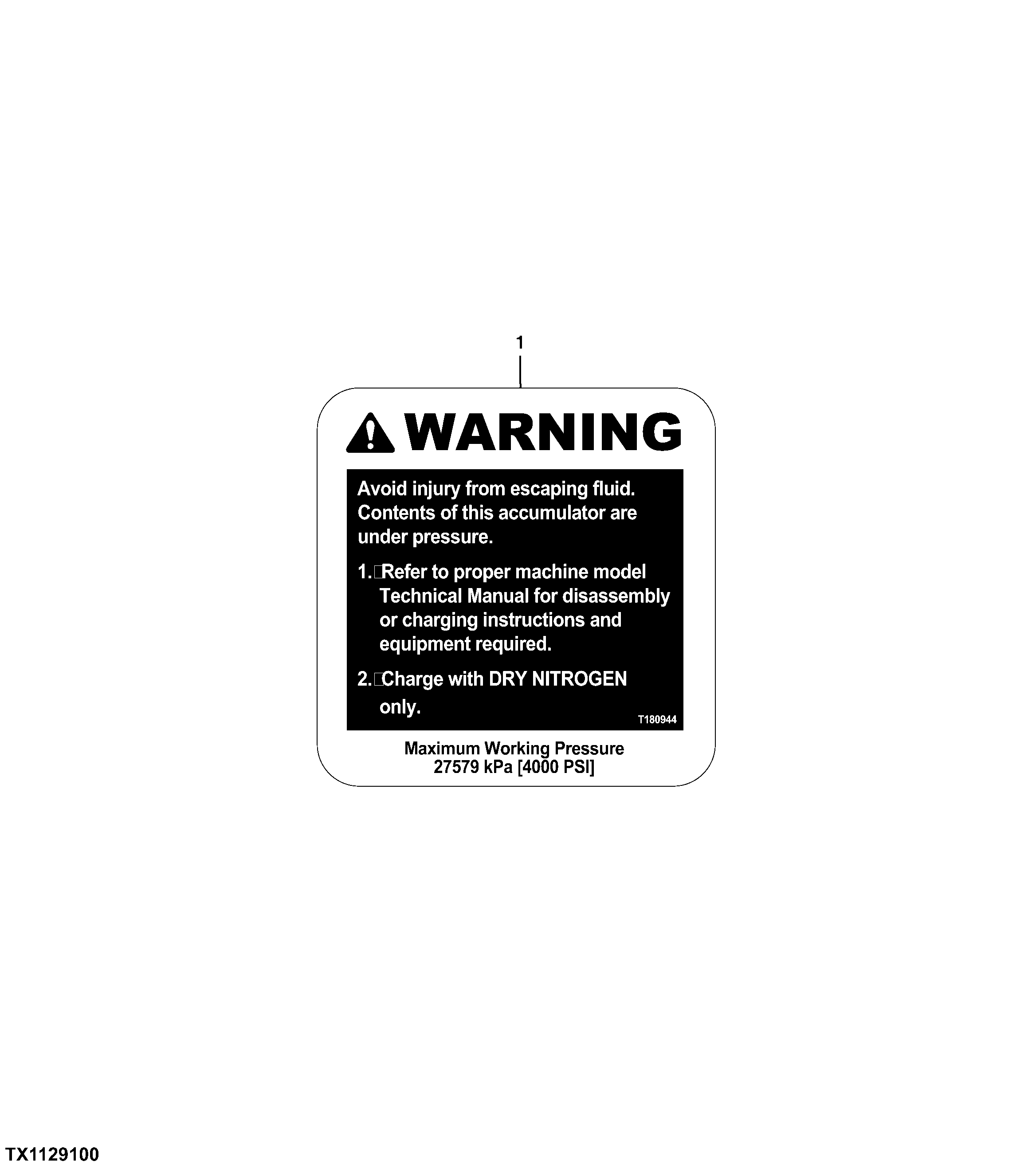 English Accumulator Warning Label
