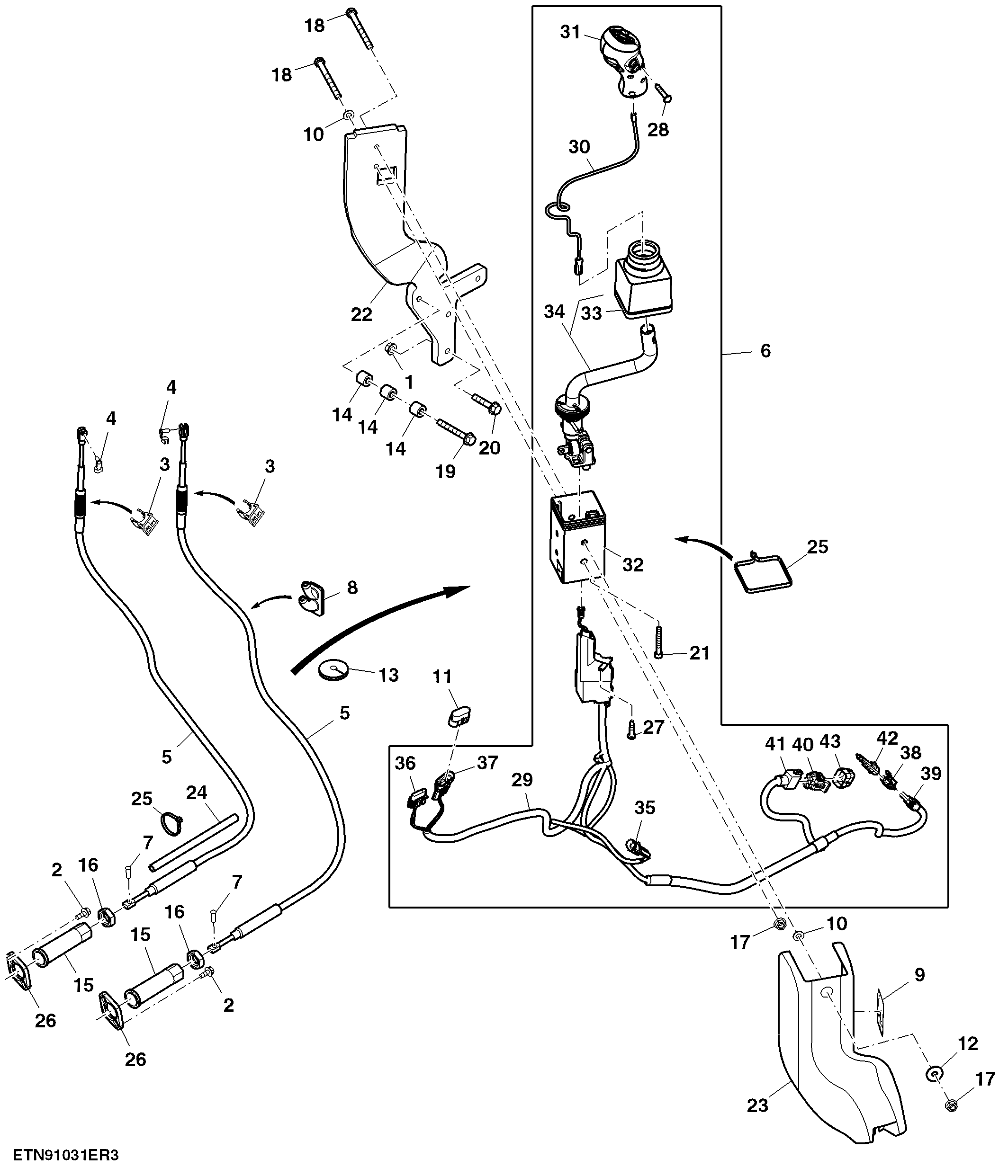 Control Levers, Dual Mid SCV, High/ Low, Cab