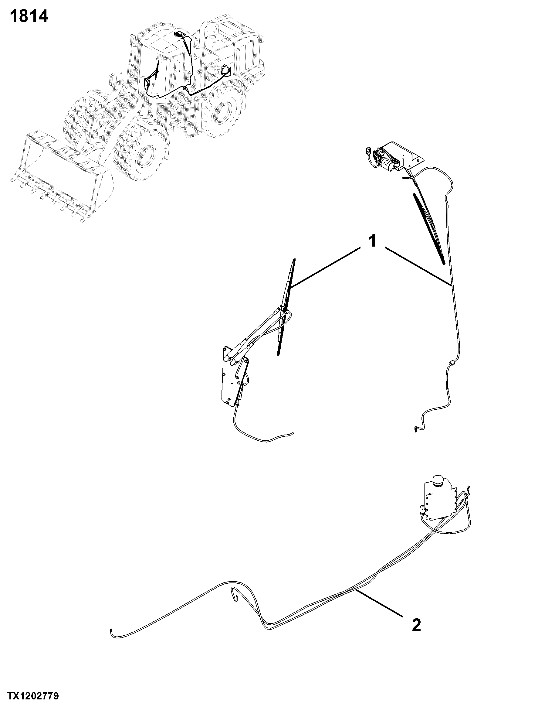 1814 Windshield & Wipers
