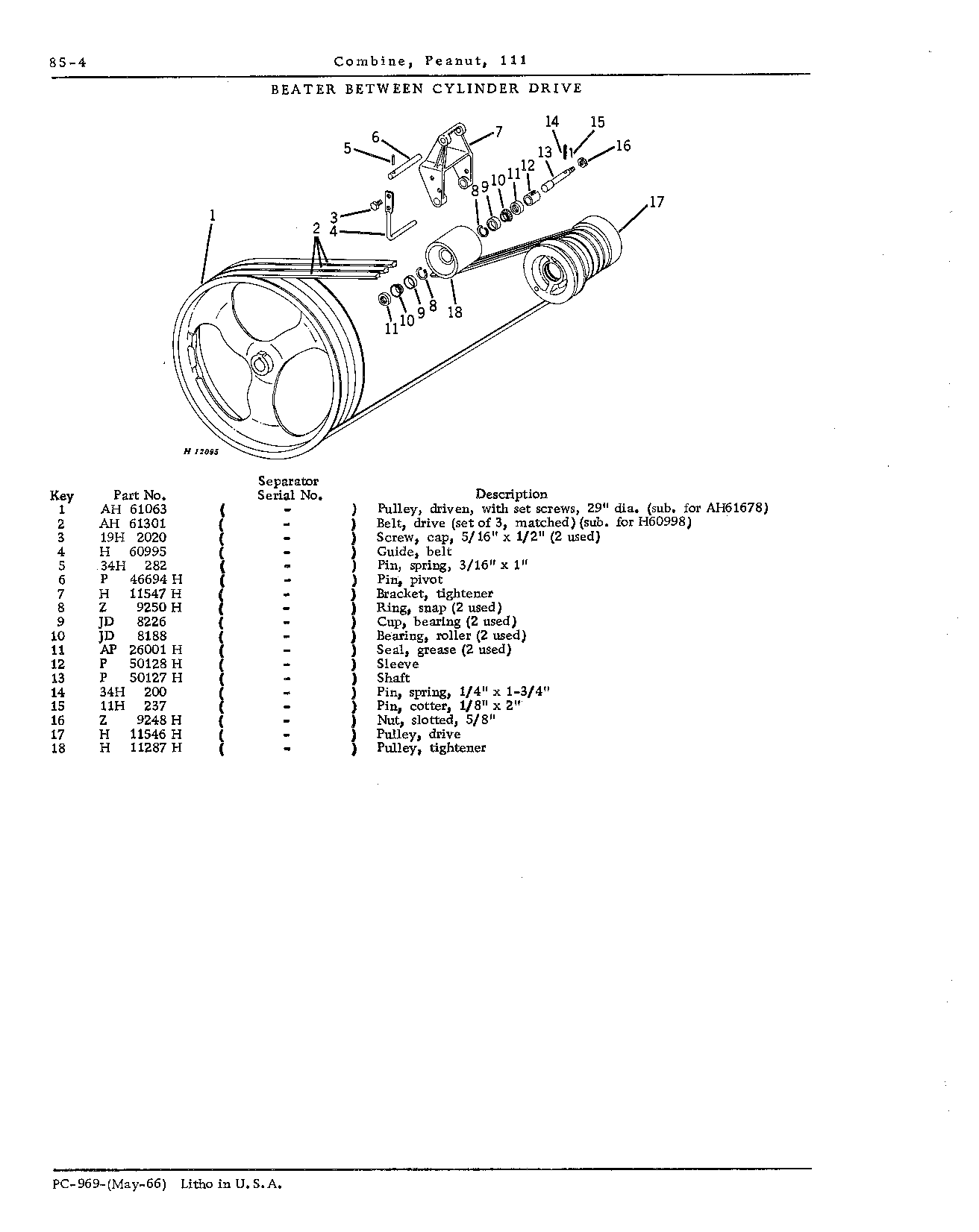 Beater: Between cylinders drive