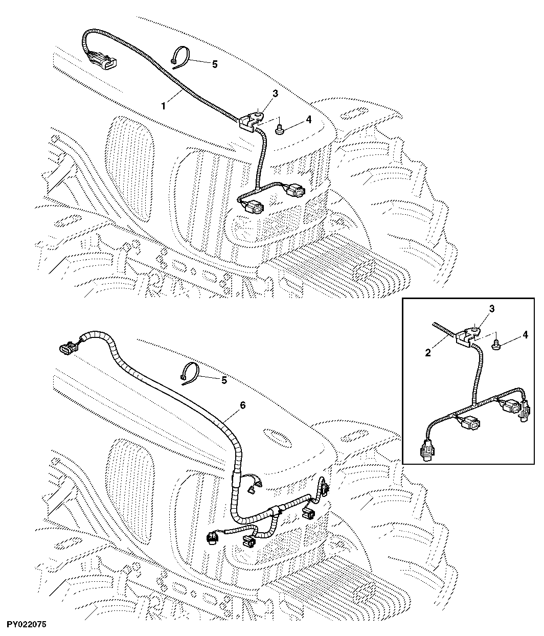 WIRING HARNESS, HEADLIGHTS AND WORKLIGHTS (FRONT GRILLE)