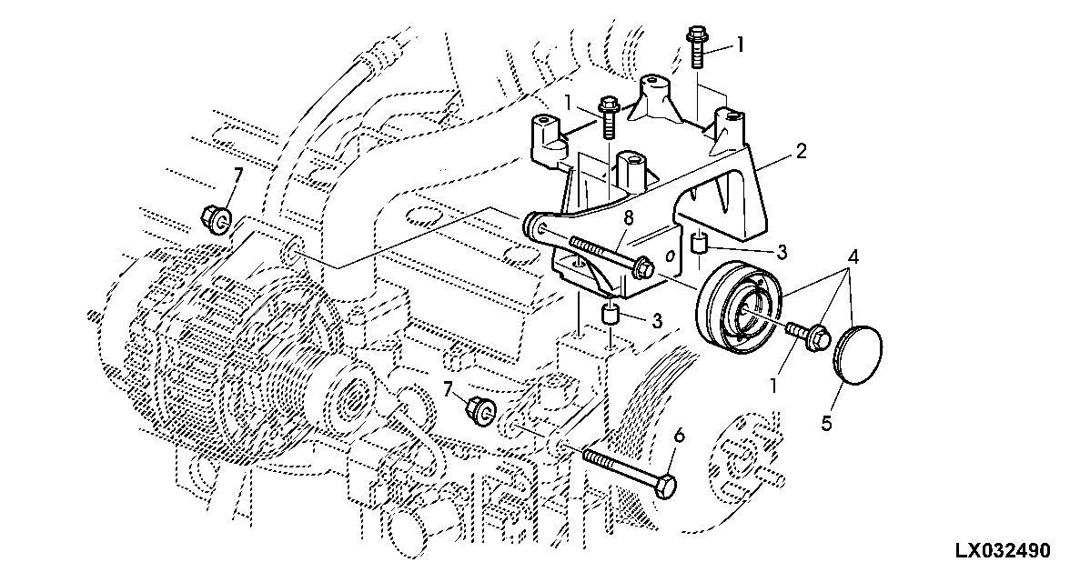 ALTERNATOR ATTACHING PARTS (WITH AIR CONDITIONING)