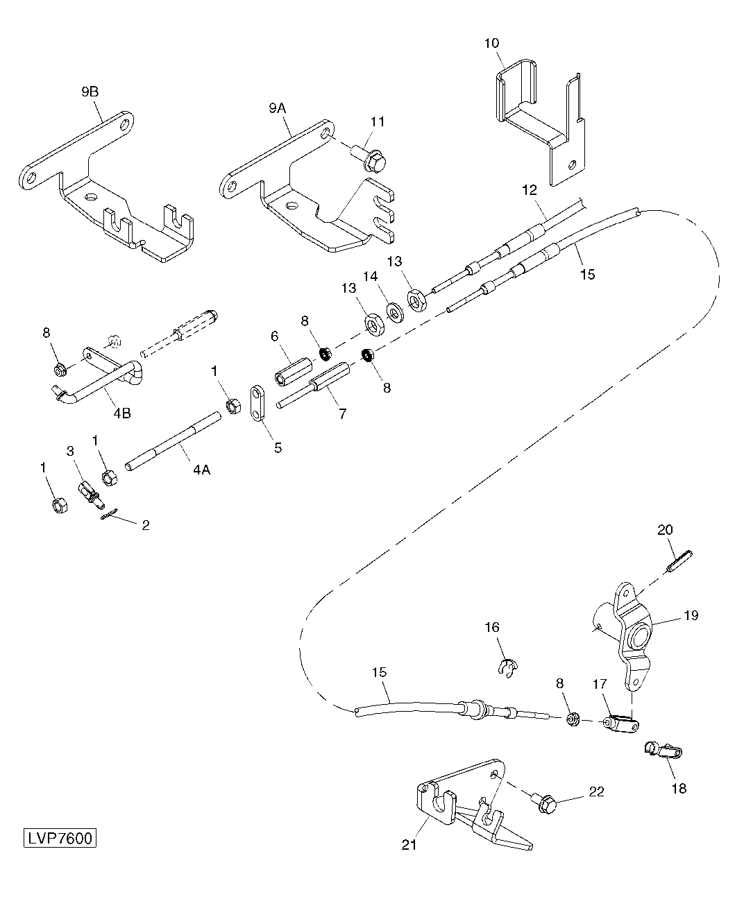 ACCELERATOR CONTROL LINKAGE (W/E-PTO) (ISOLATED OPEN OPERATOR STATION/CAB)
