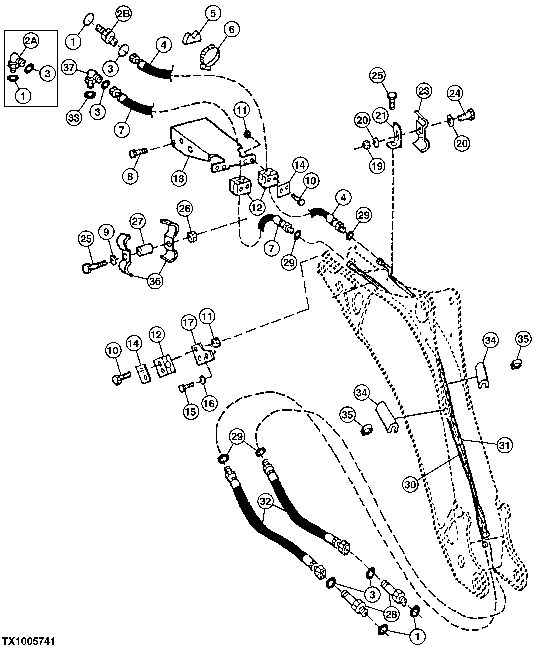 Bucket Cylinder Hydraulics (Extendible Dipperstick)