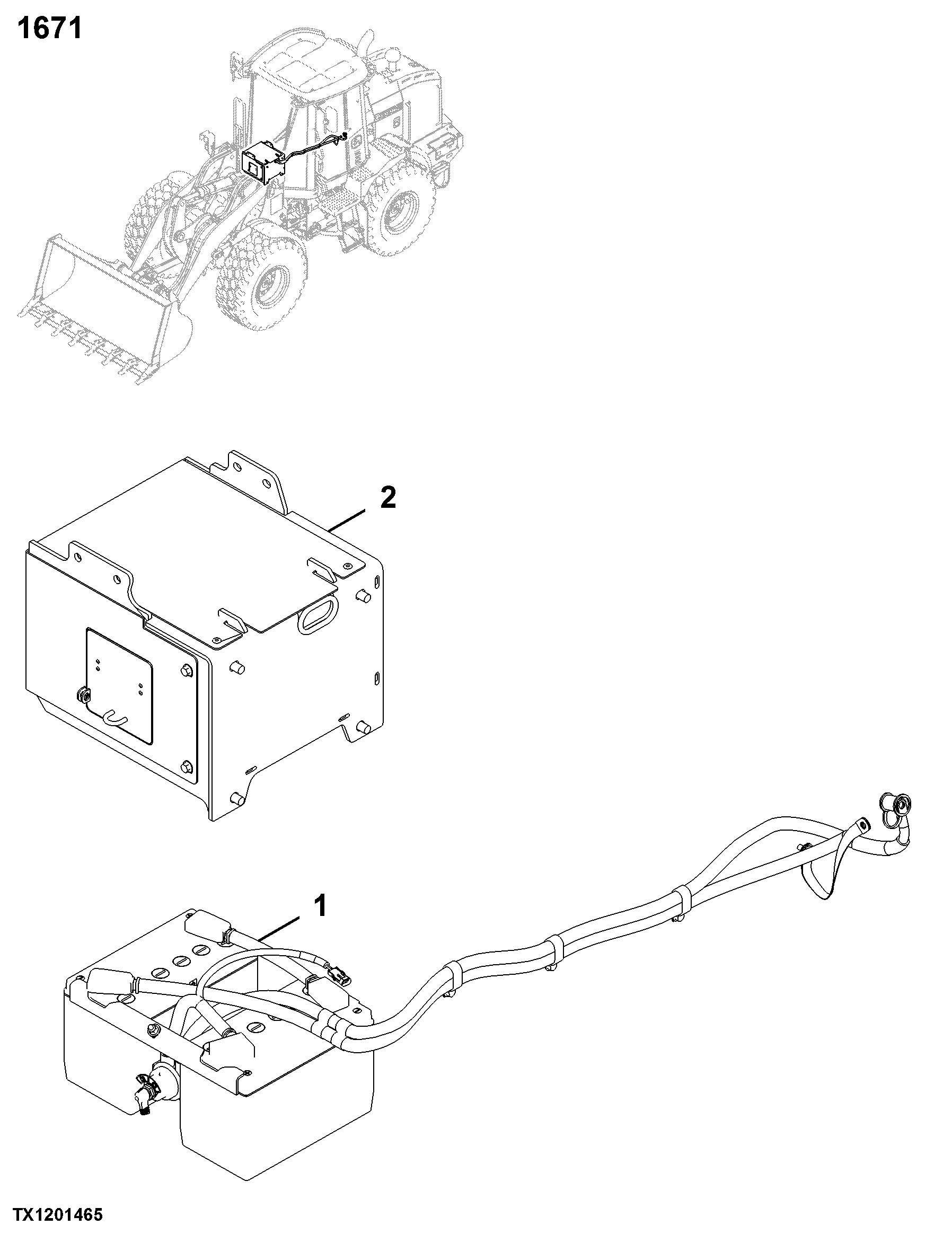 1671 Batteries, Support and Cables