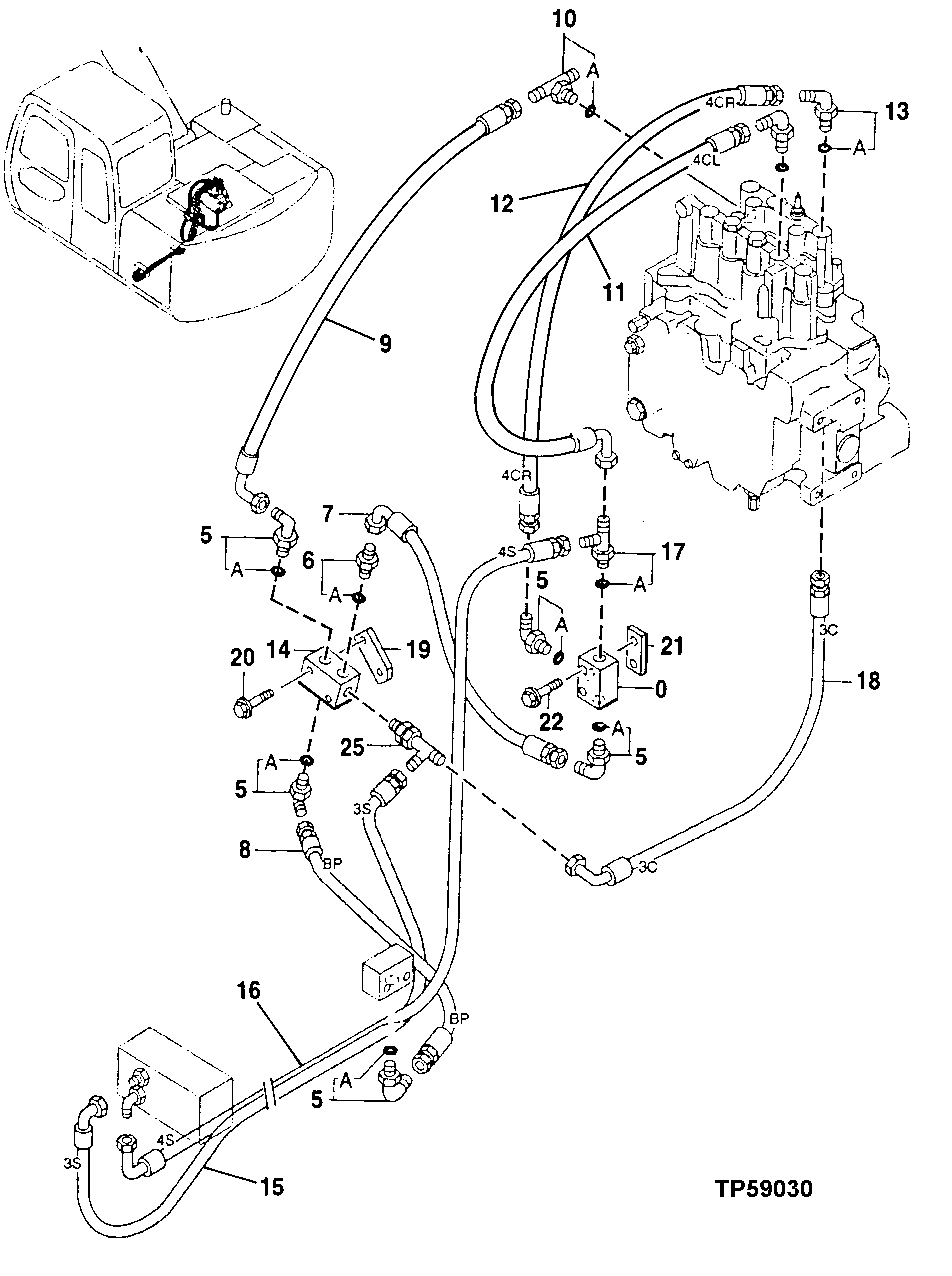 BLADE PILOT FLOW CONTROL HYDRAULIC VALVE AND HOSES