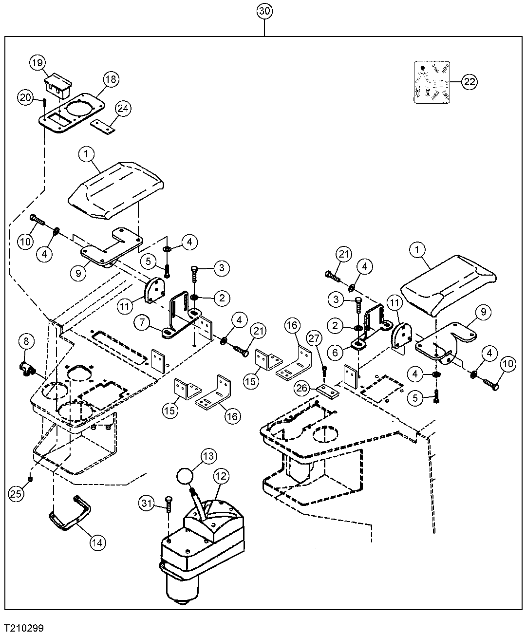Armrest And Brackets, V-Pattern Controller ( - 006199)