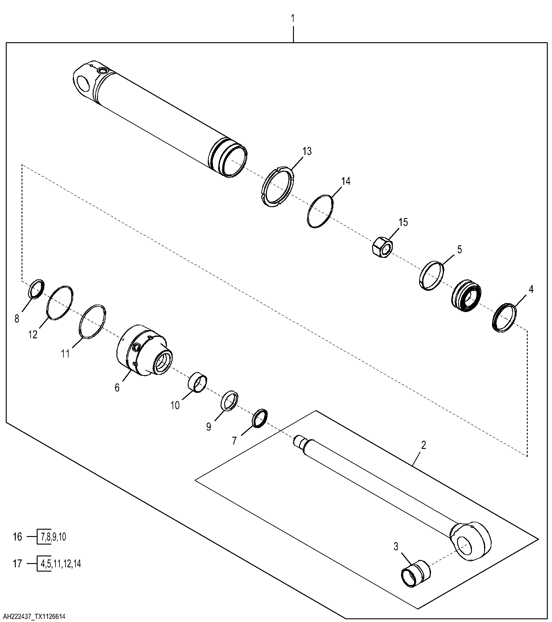 Crowd Cylinder and Repair Kit, Extendable Dipperstick