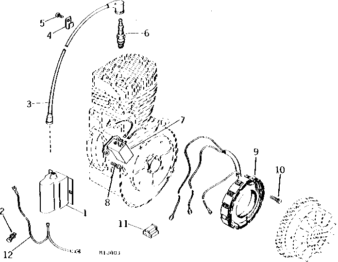 Stator, Coil and Magnetic Trigger (Solid State Ignition)
